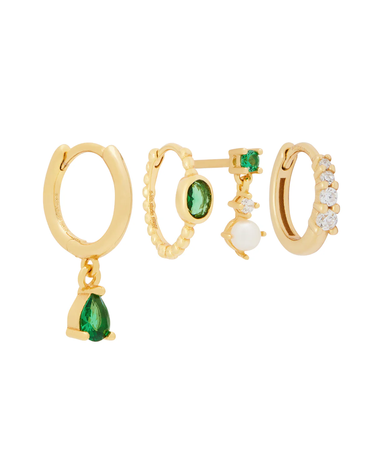 Clio Emerald Earrings Set - Image 6