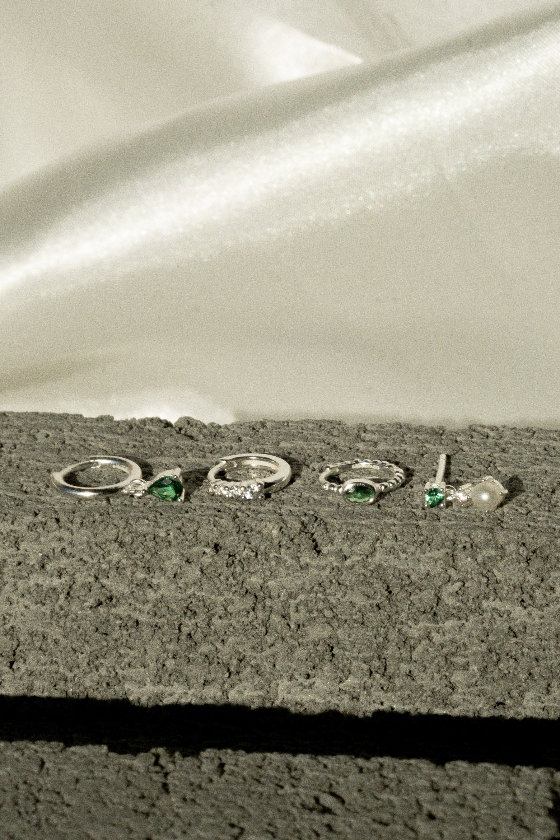 Clio Emerald Earrings Set - Sterling Silver - Image 7