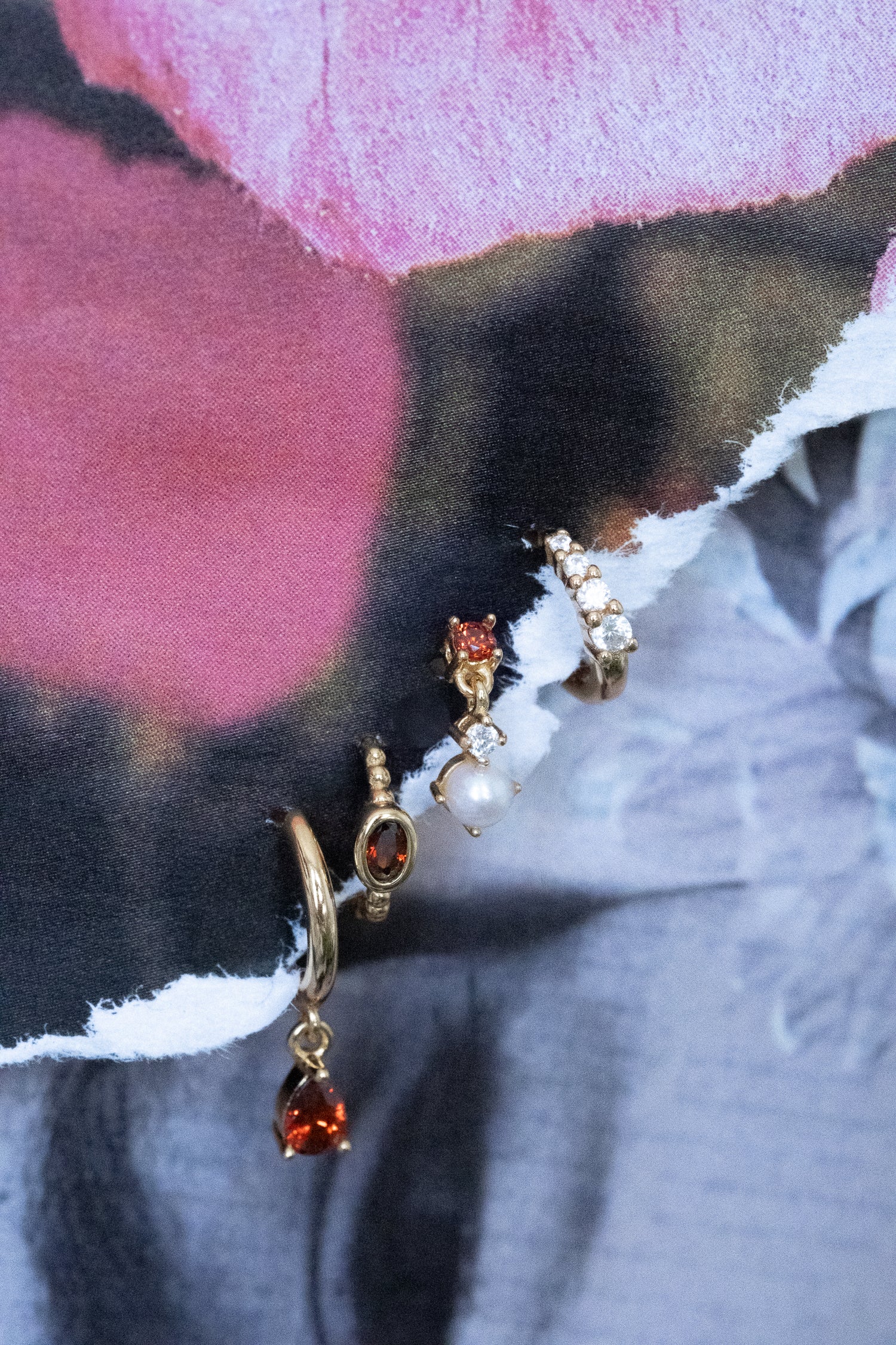 Clio Garnet Earrings Set - Image 3