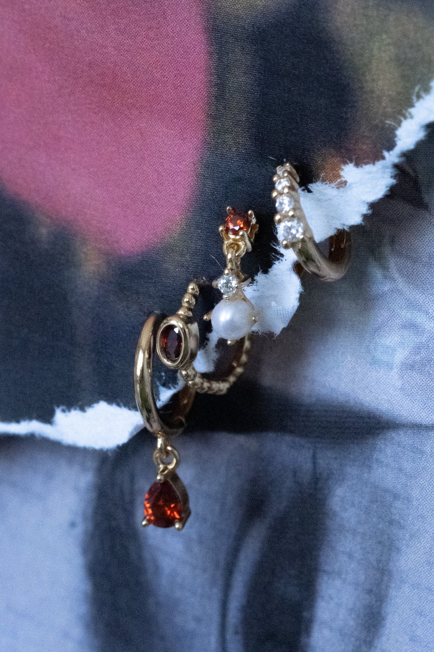 Clio Garnet Earrings Set - Image 5