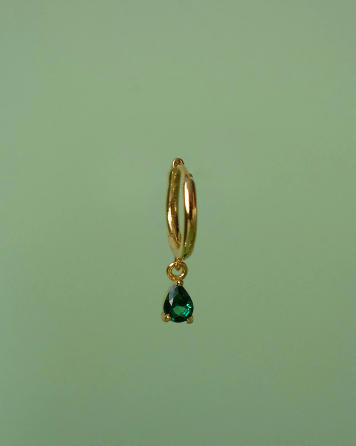Clio Emerald Single Hoop - Image 3