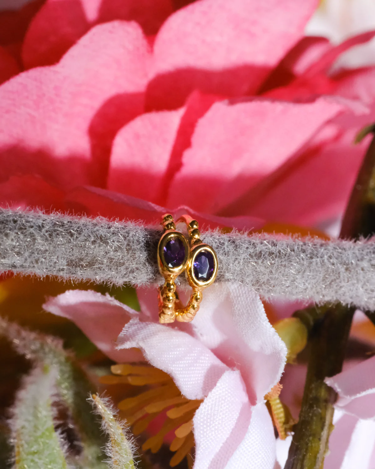 Clio Hoops - Amethyst CZ (February) - Image 3