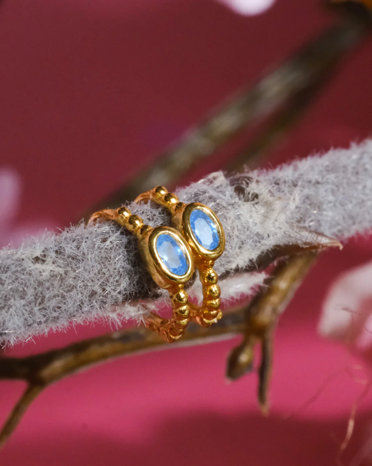 Clio Hoops - Aquamarine CZ (March) - Image 3