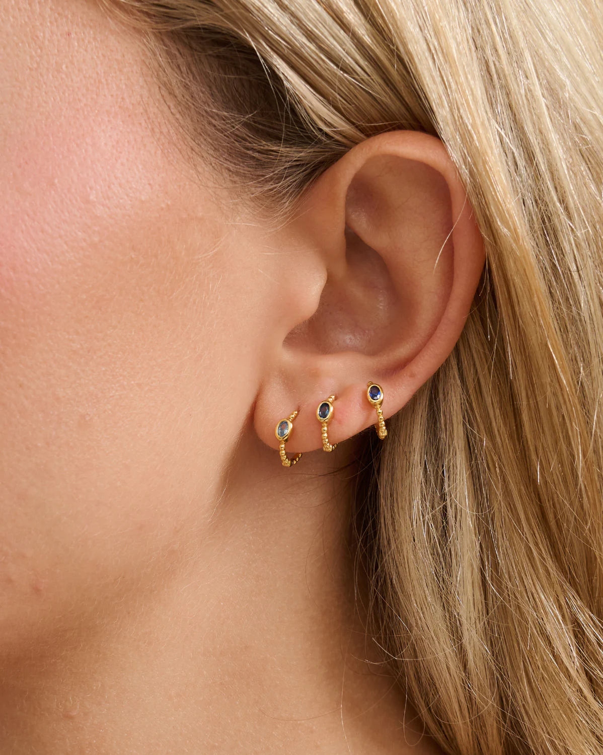 Clio Hoops - Blue Topaz CZ (December) - Image 2