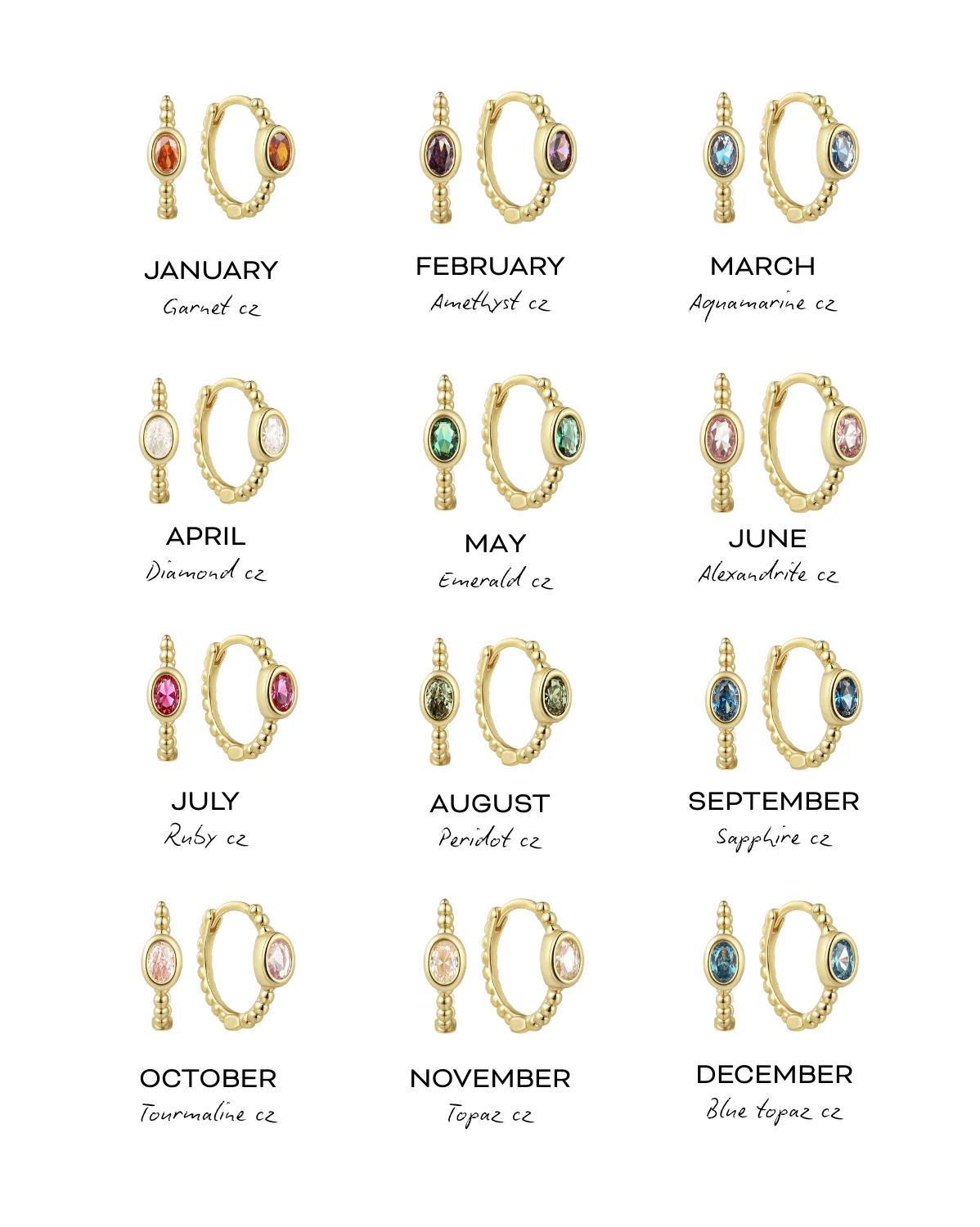 Clio Hoops - Ruby CZ (July) - Image 6