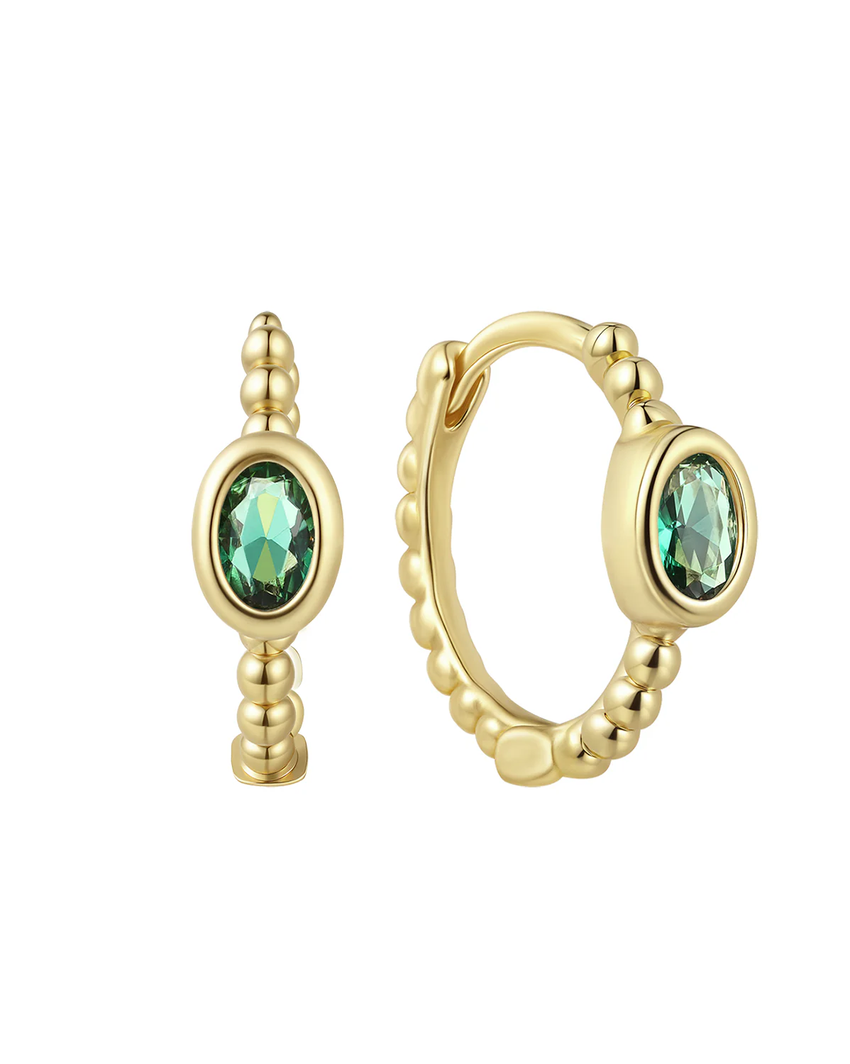 Clio Hoops - Emerald CZ (May)