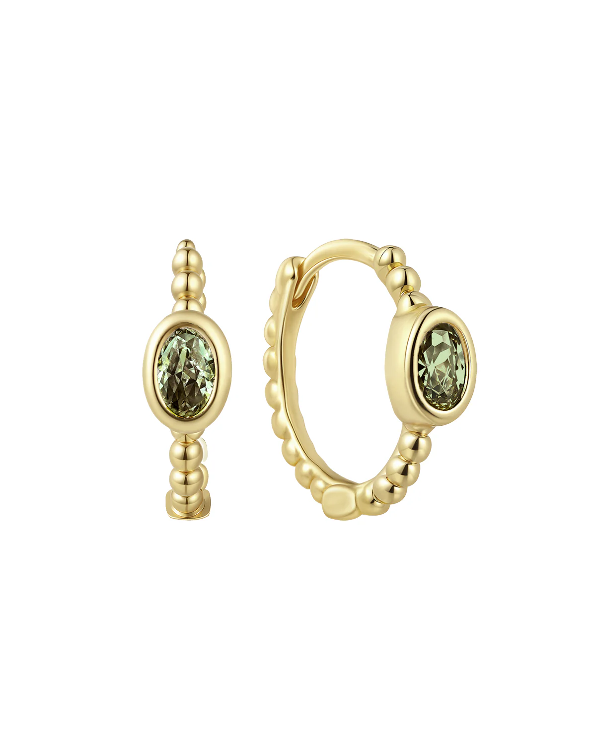 Clio Hoops - Peridot CZ (August)