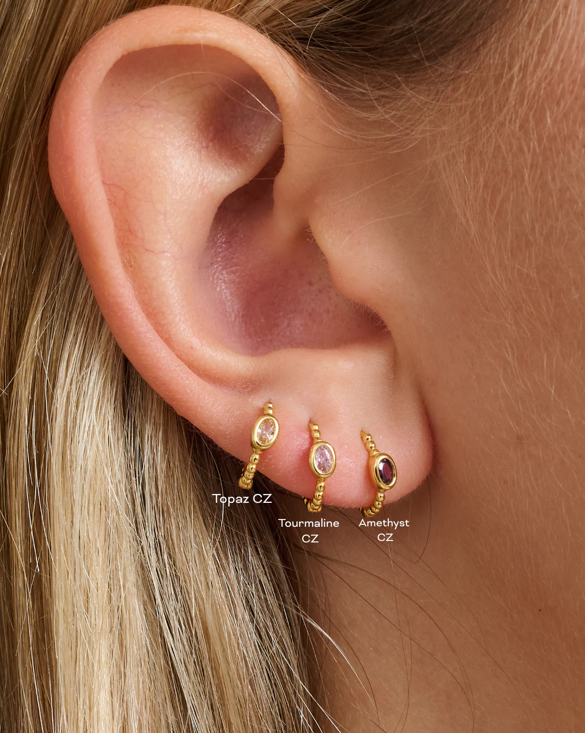 Clio Hoops - Topaz CZ (November) - Image 2