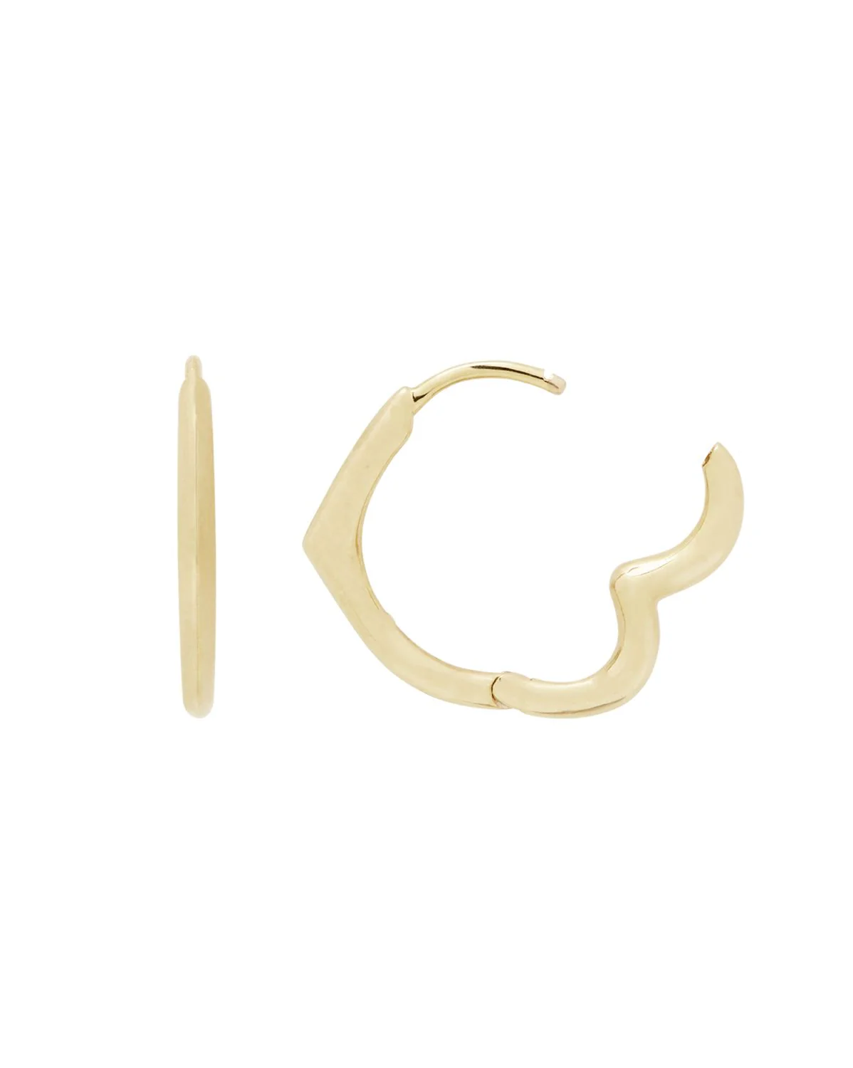 Croia Solid Gold Heart Huggie Hoops - Image 5