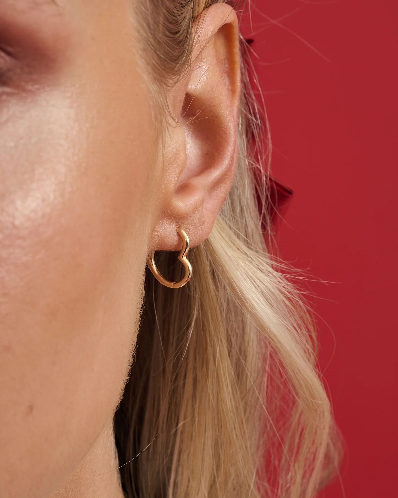 Croia Solid Gold Heart Huggie Hoops - Image 6