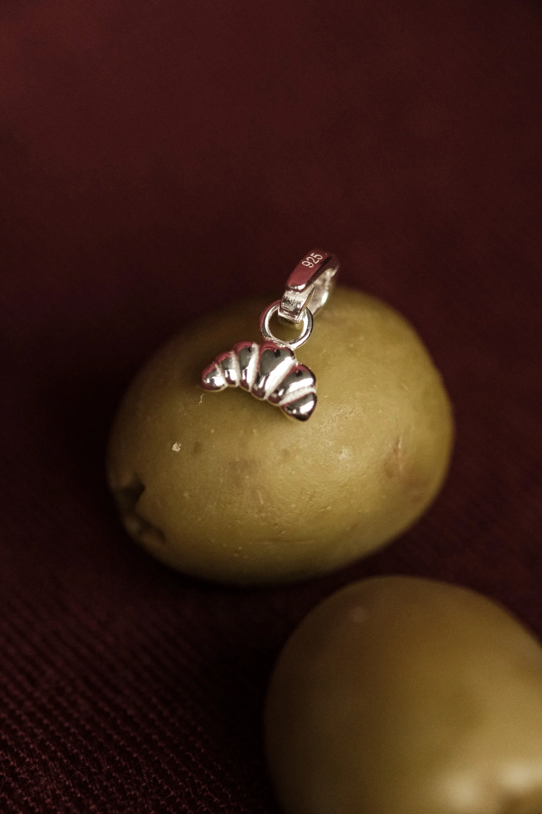 Croissant Pendant Charm Sterling Silver - Image 2