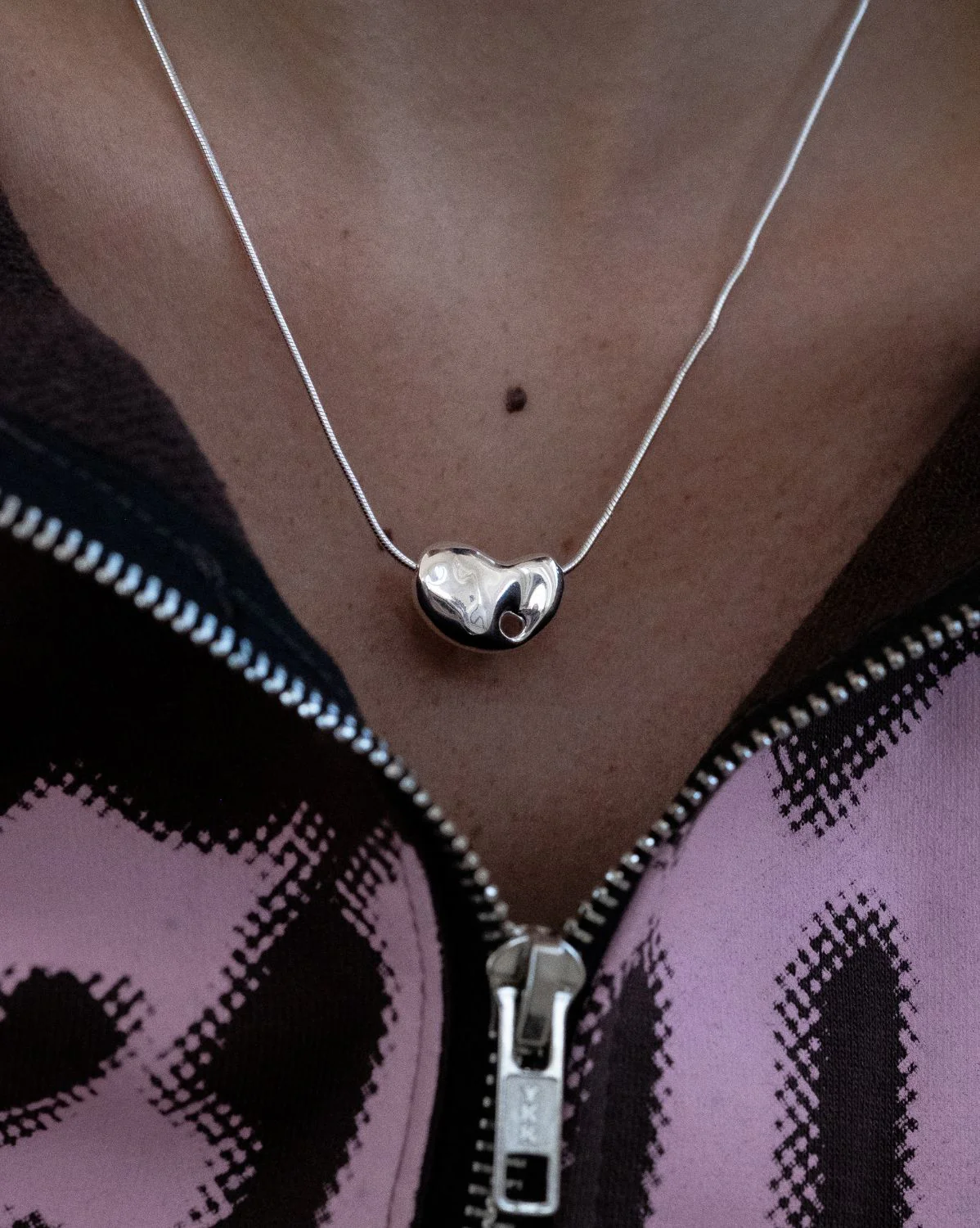 Crush Heart Pebble Necklace - Sterling Silver - Image 5