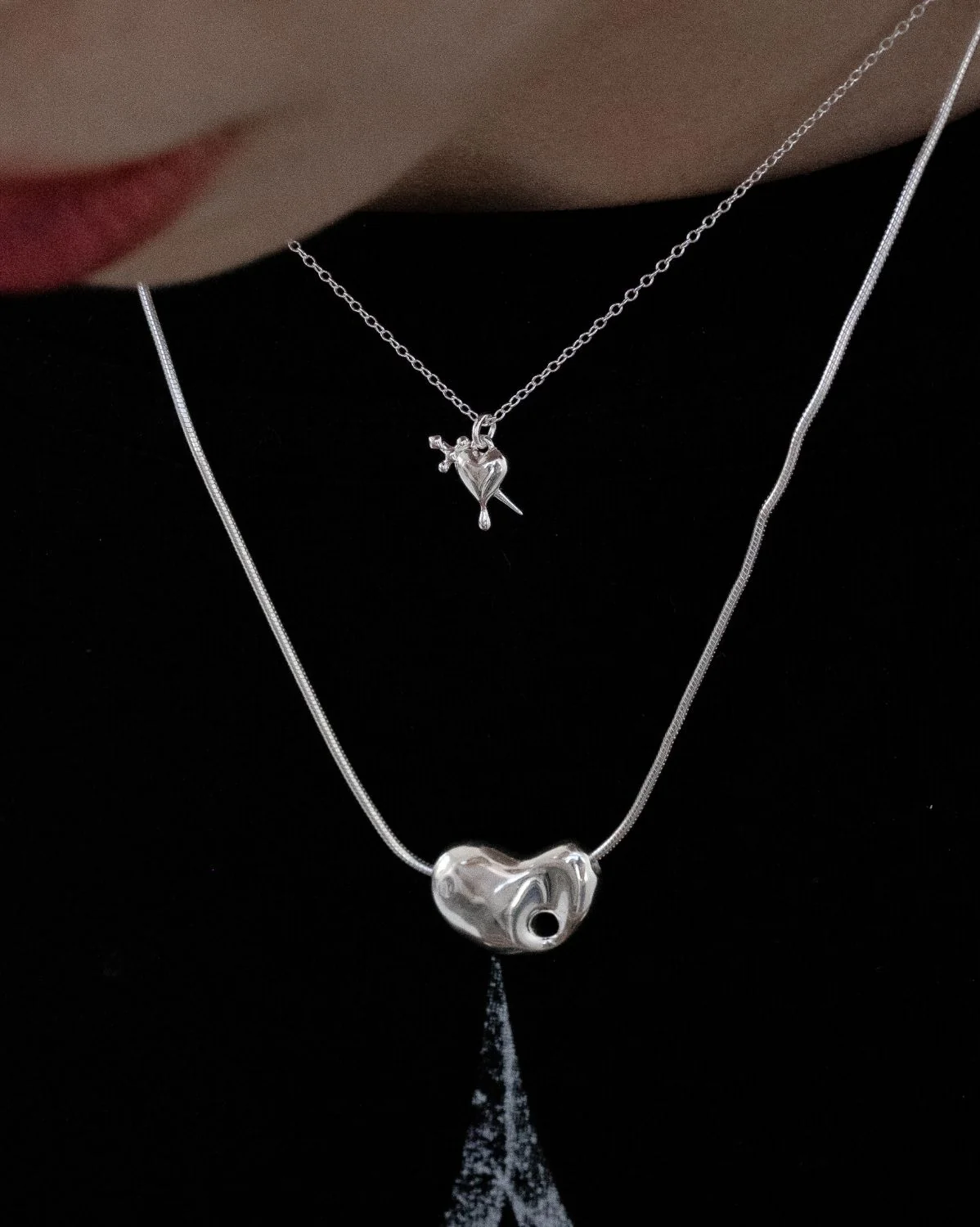Lena Dagger Heart Necklace - Sterling Silver - Image 6
