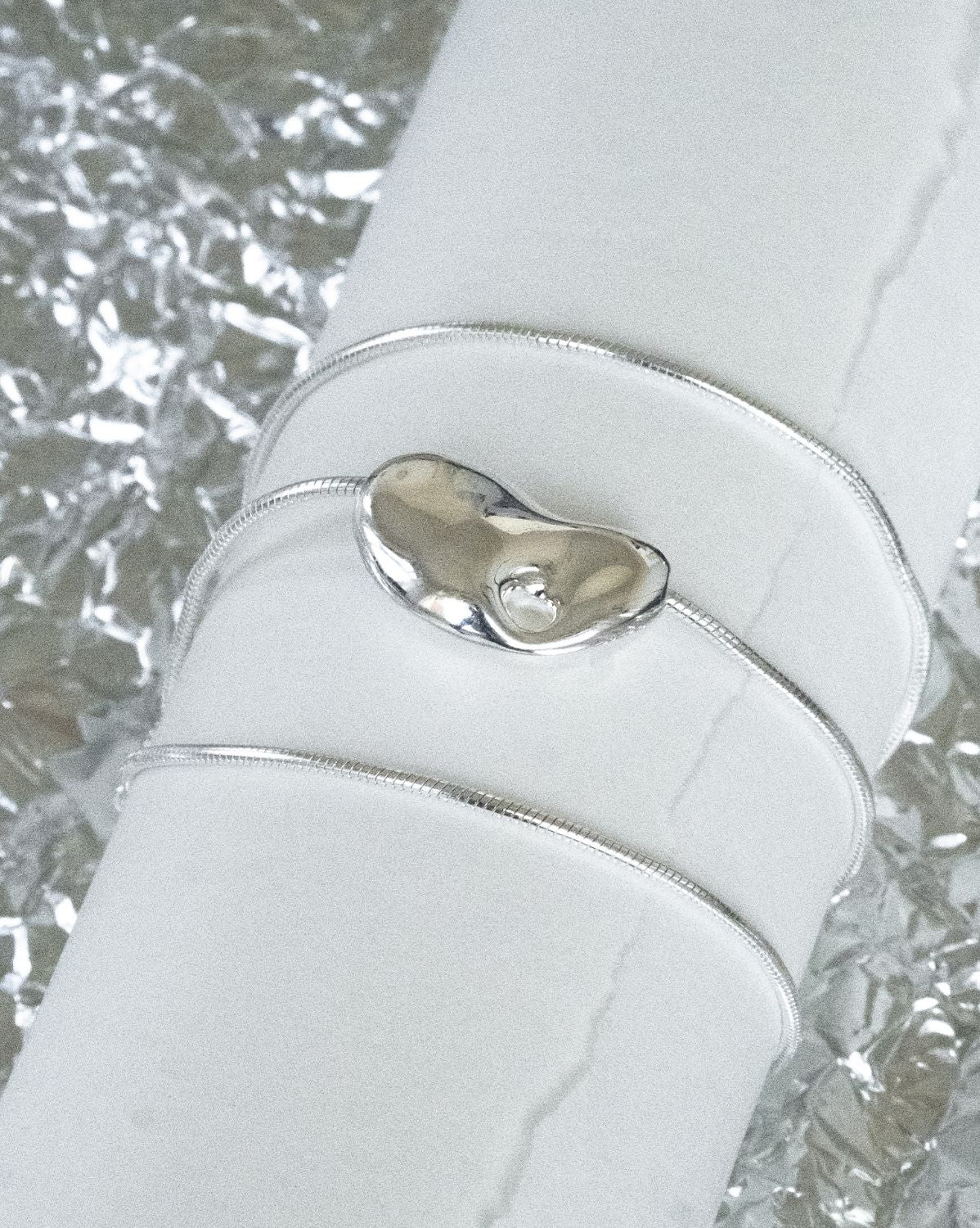 Crush Heart Pebble Necklace - Sterling Silver - Image 8
