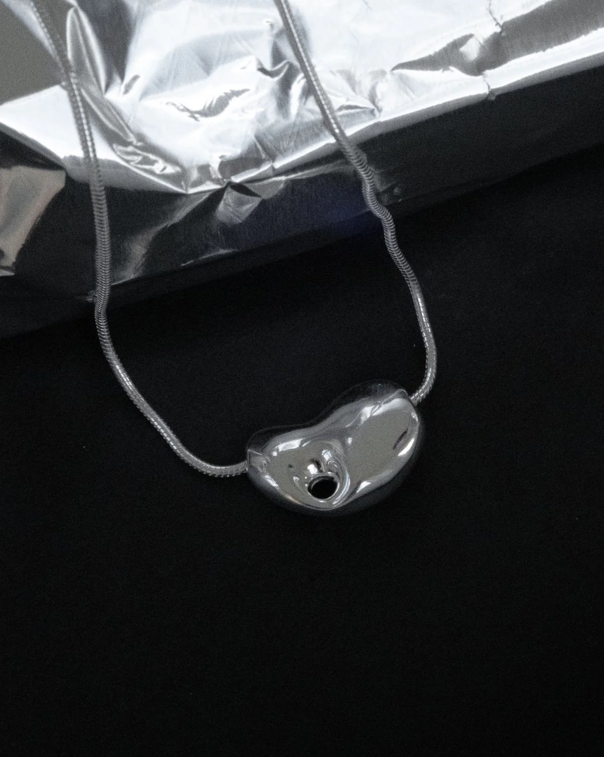 Crush Heart Pebble Necklace - Sterling Silver - Image 9