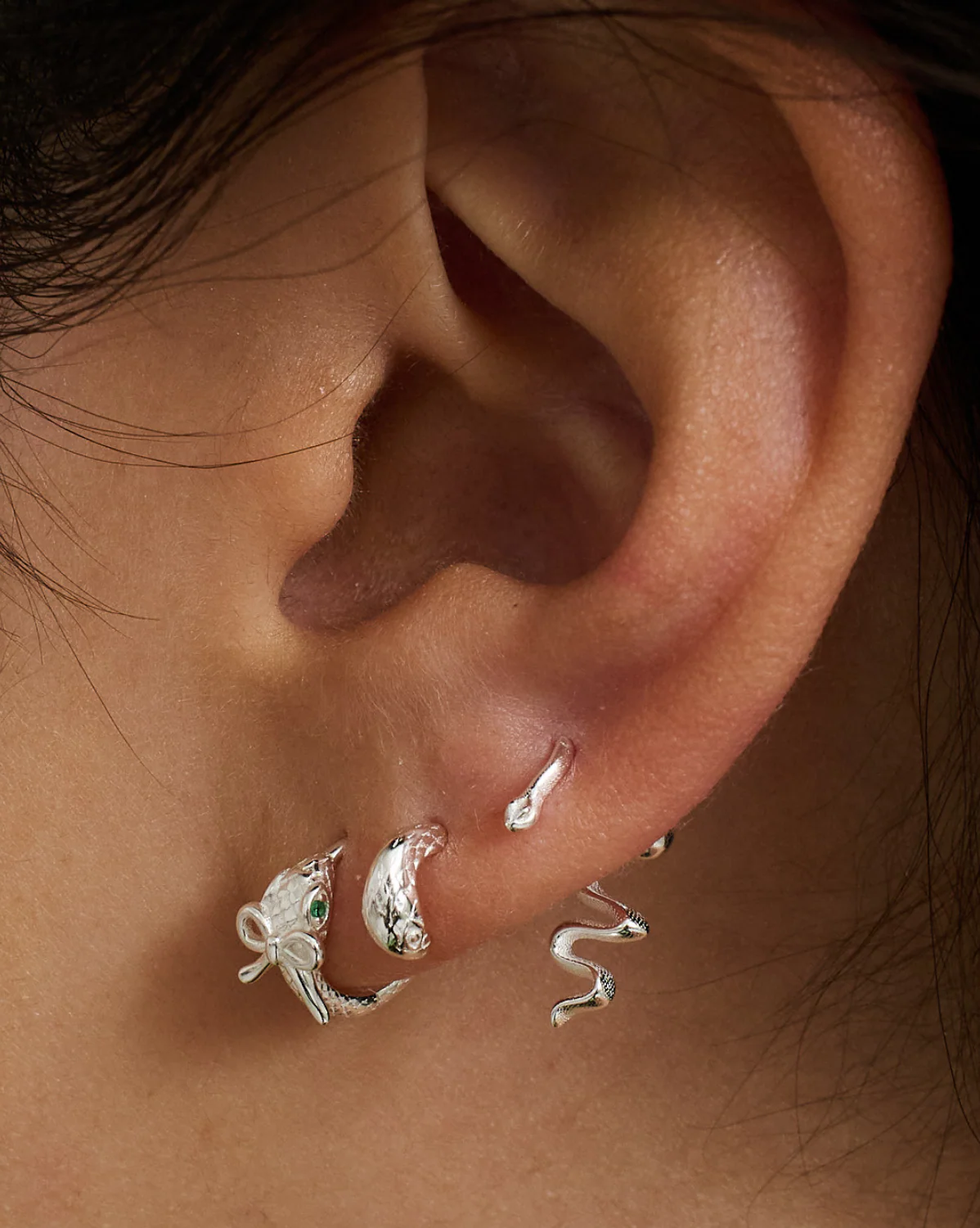 Curved Snake Piercing - Sterling Silver - Image 5