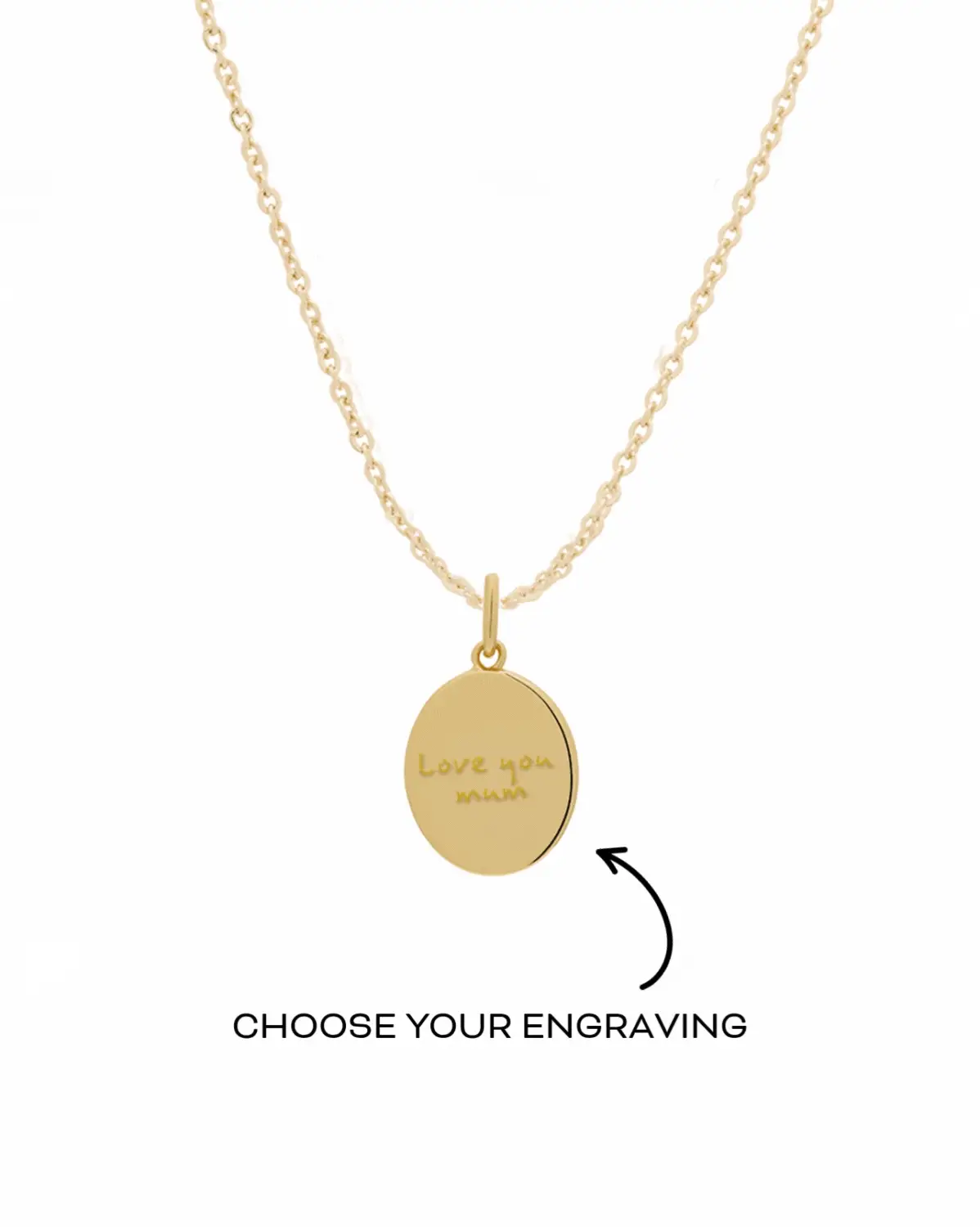 Custom Engraved Oval Necklace