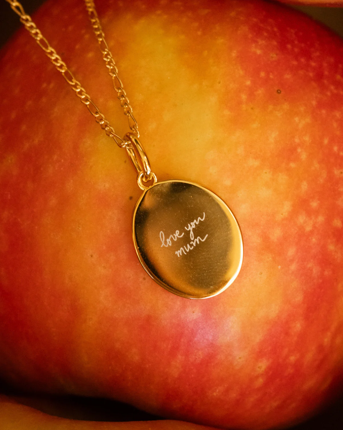 Custom Engraved Oval Necklace - Image 2