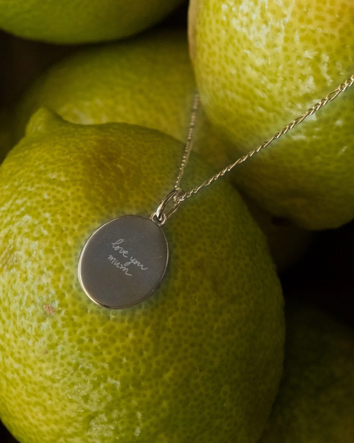 Custom Engraved Oval Pendant - Sterling Silver - Image 9