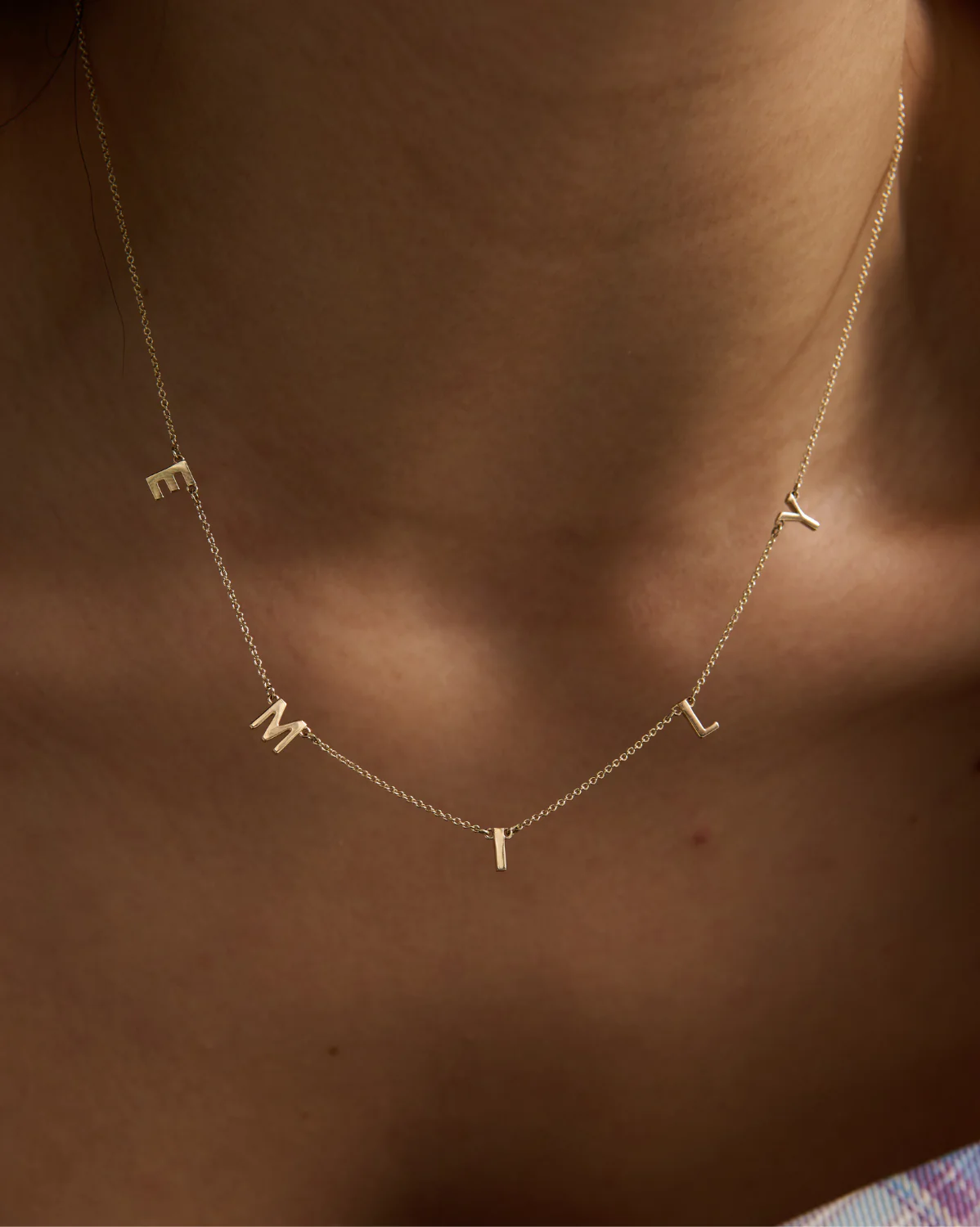 Custom Solid Gold Initial Necklace - Image 10