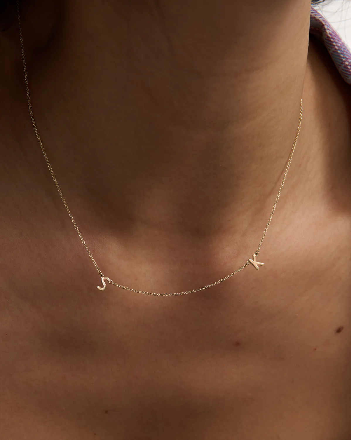 Custom Solid Gold Initial Necklace - Image 12