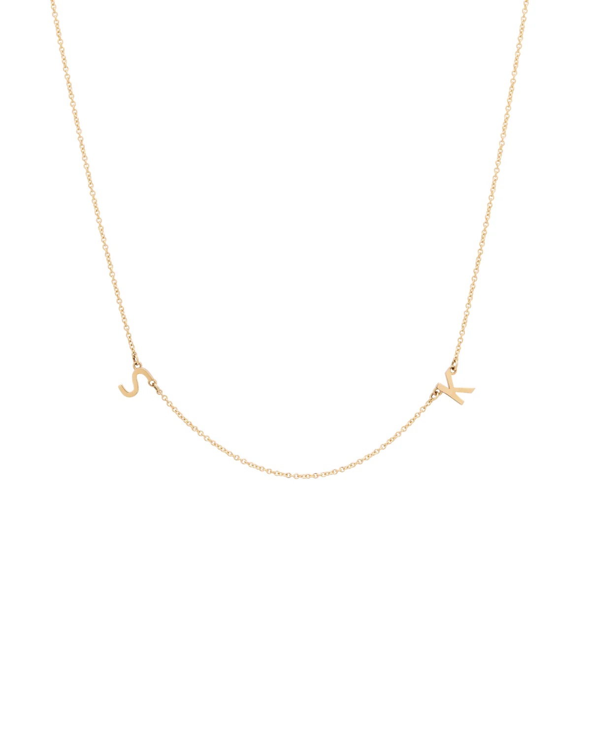 Custom Solid Gold Initial Necklace - Image 13