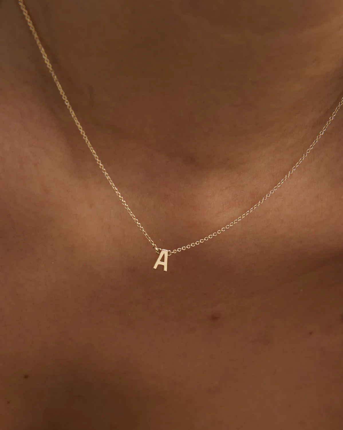 Custom Solid Gold Initial Necklace - Image 2