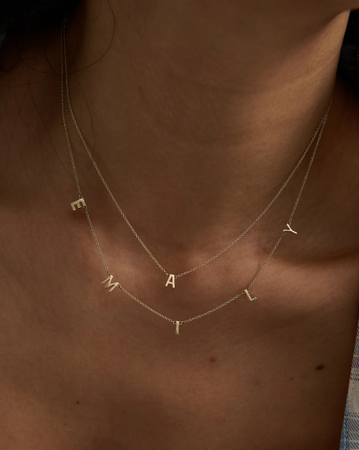 Custom Solid Gold Initial Necklace - Image 6
