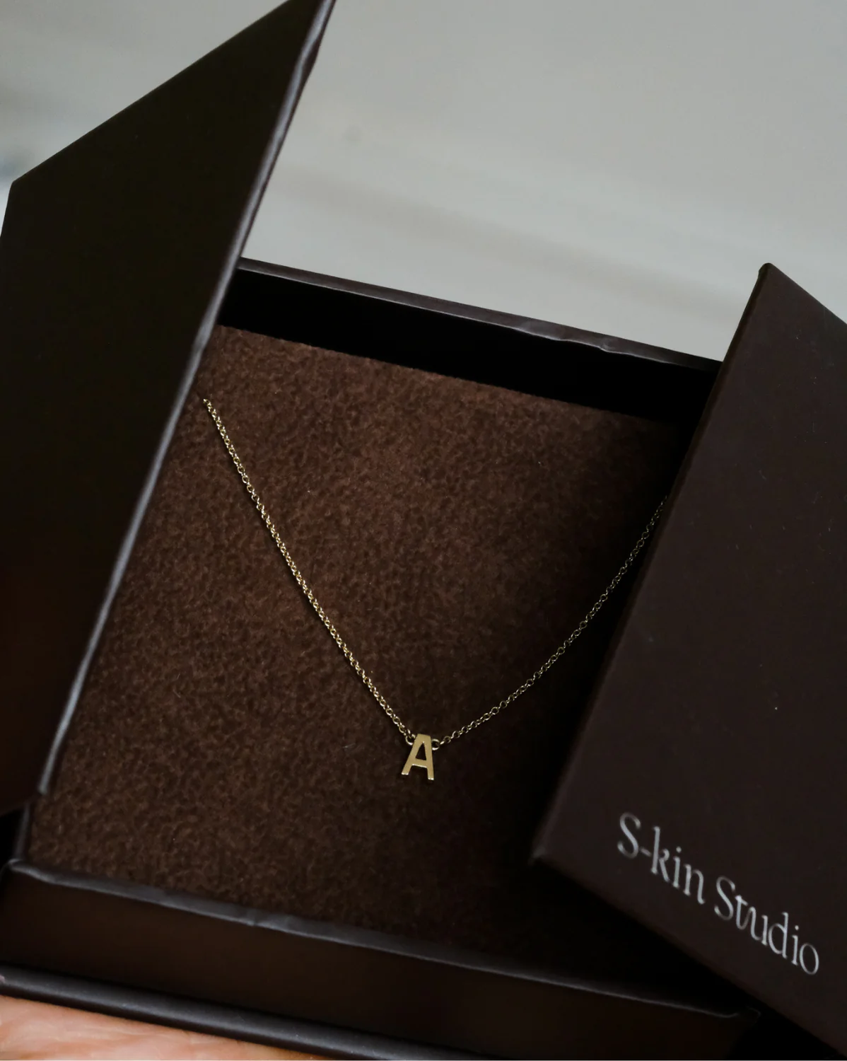 Custom Solid Gold Initial Necklace - Image 7