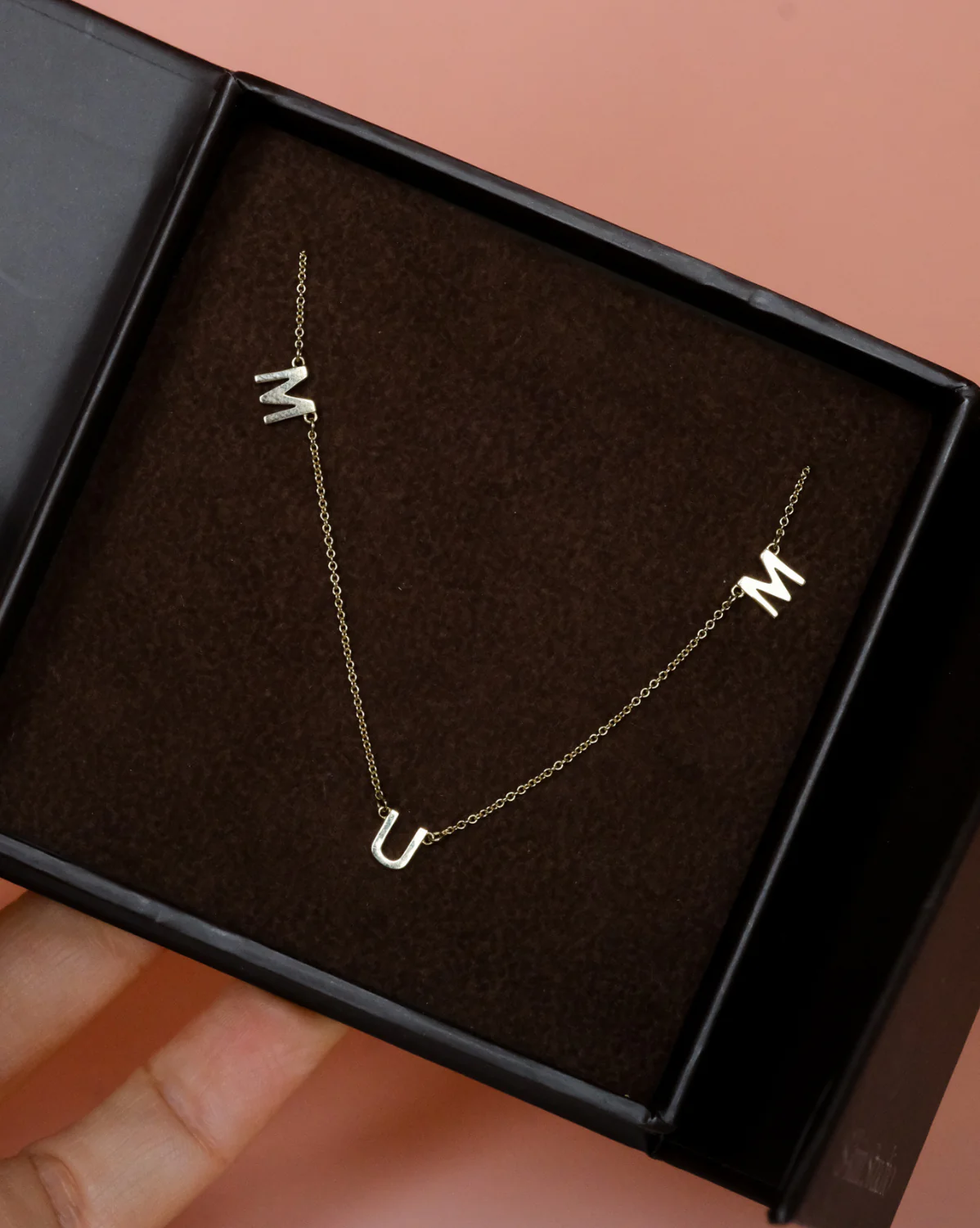 Custom Solid Gold Initial Necklace - Image 8