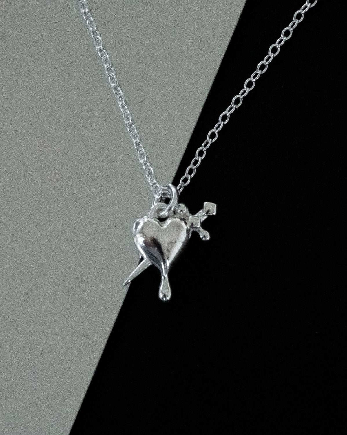Lena Dagger Heart Necklace - Sterling Silver - Image 8