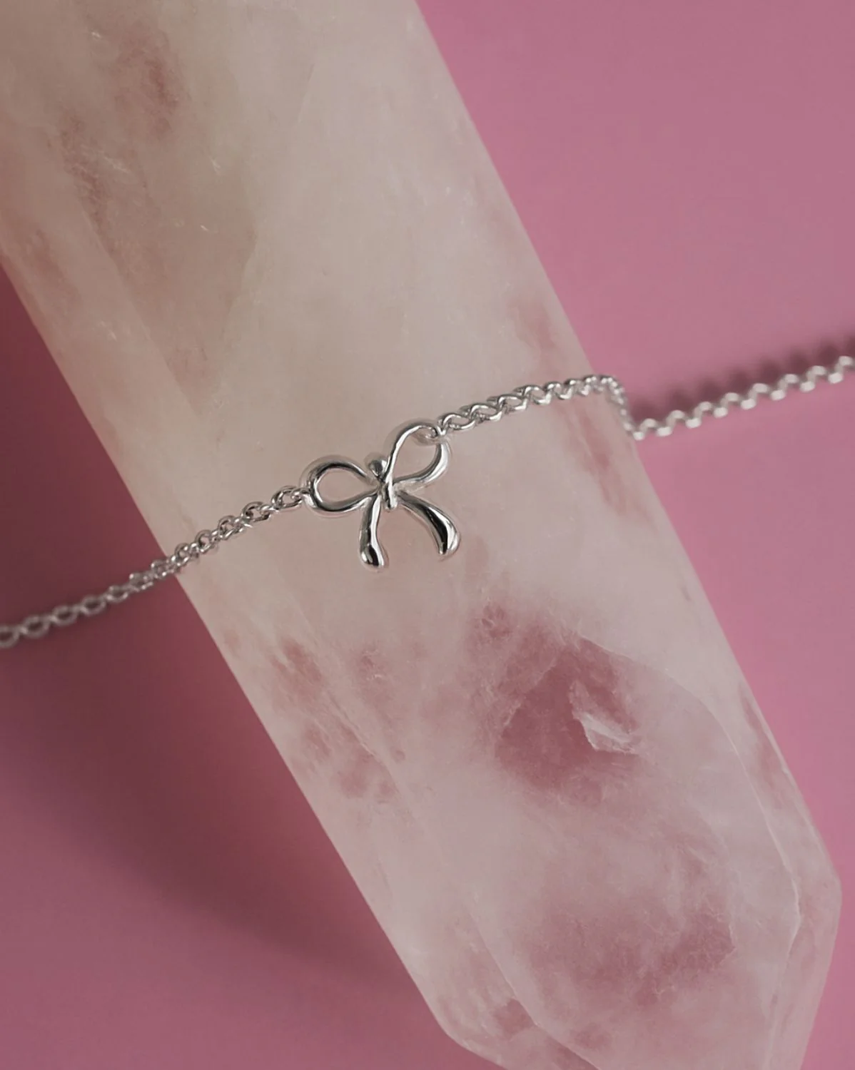 Dainty Bow Bracelet - Sterling Silver - Image 2