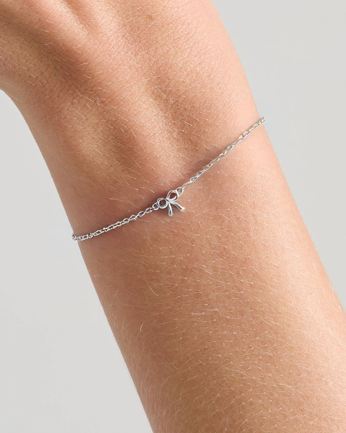 Dainty Bow Bracelet - Sterling Silver - Image 3