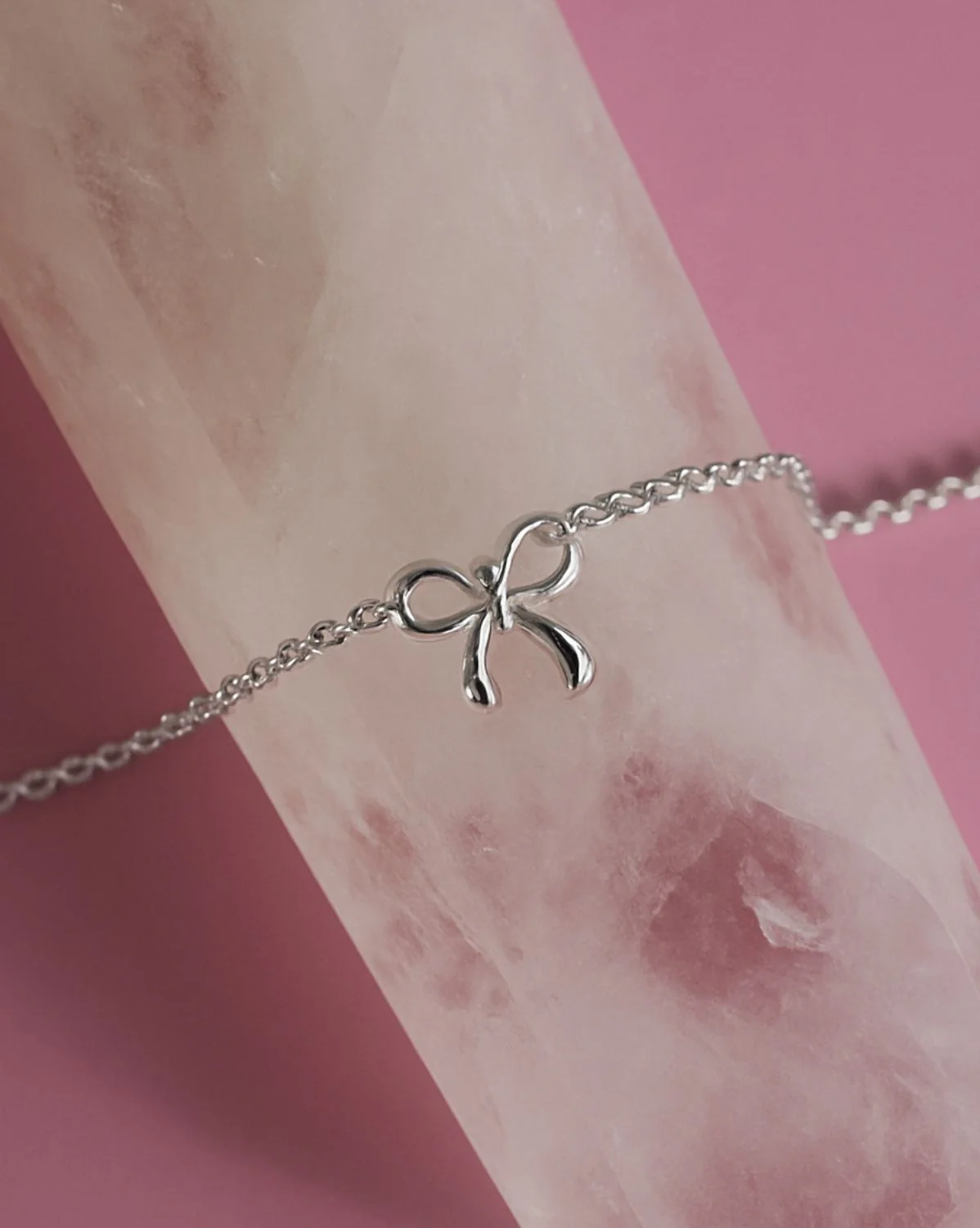 Dainty Bow Bracelet - Sterling Silver - Image 5