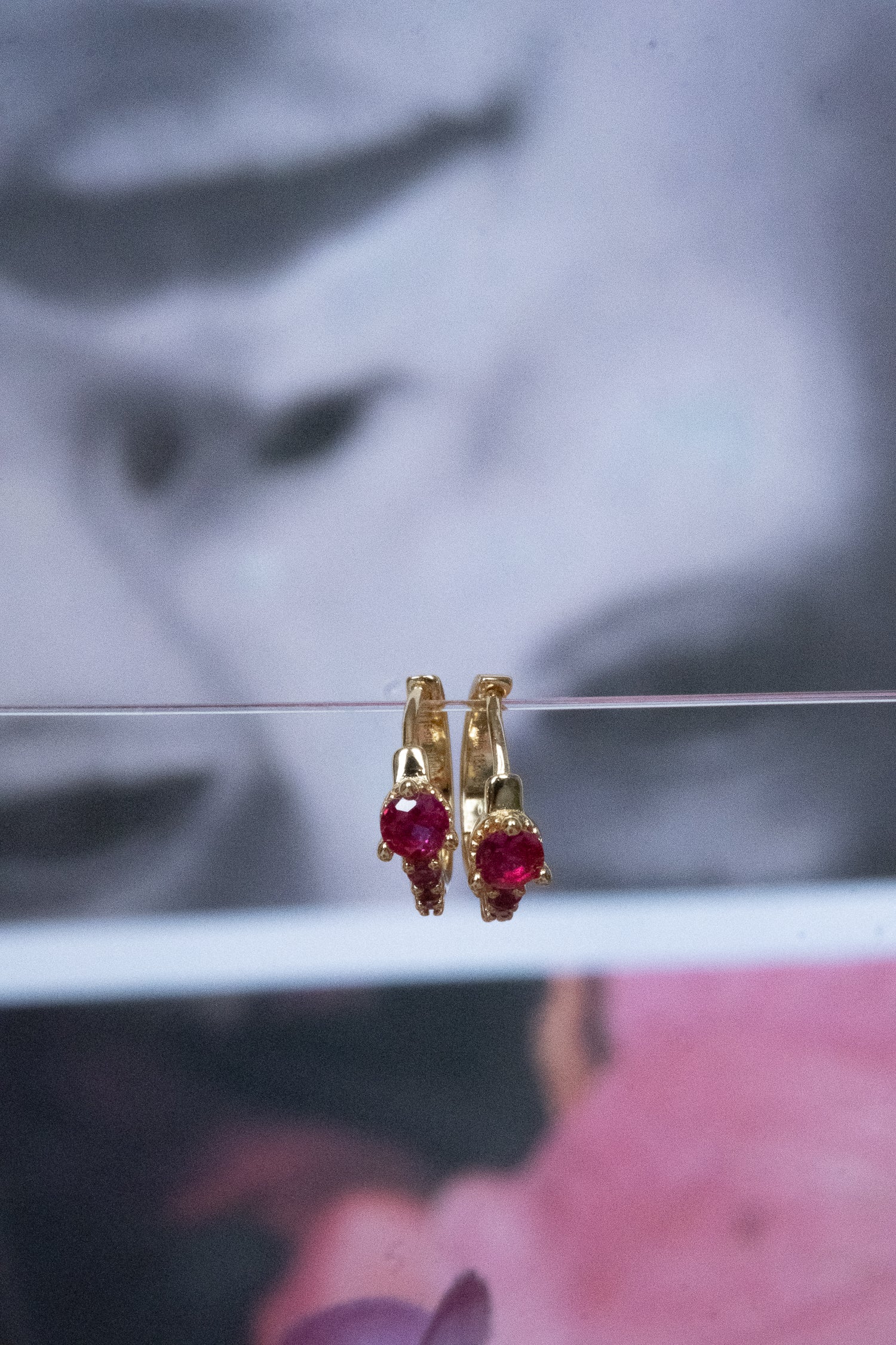 Darcy Hoops - Hot Pink CZ - Image 5