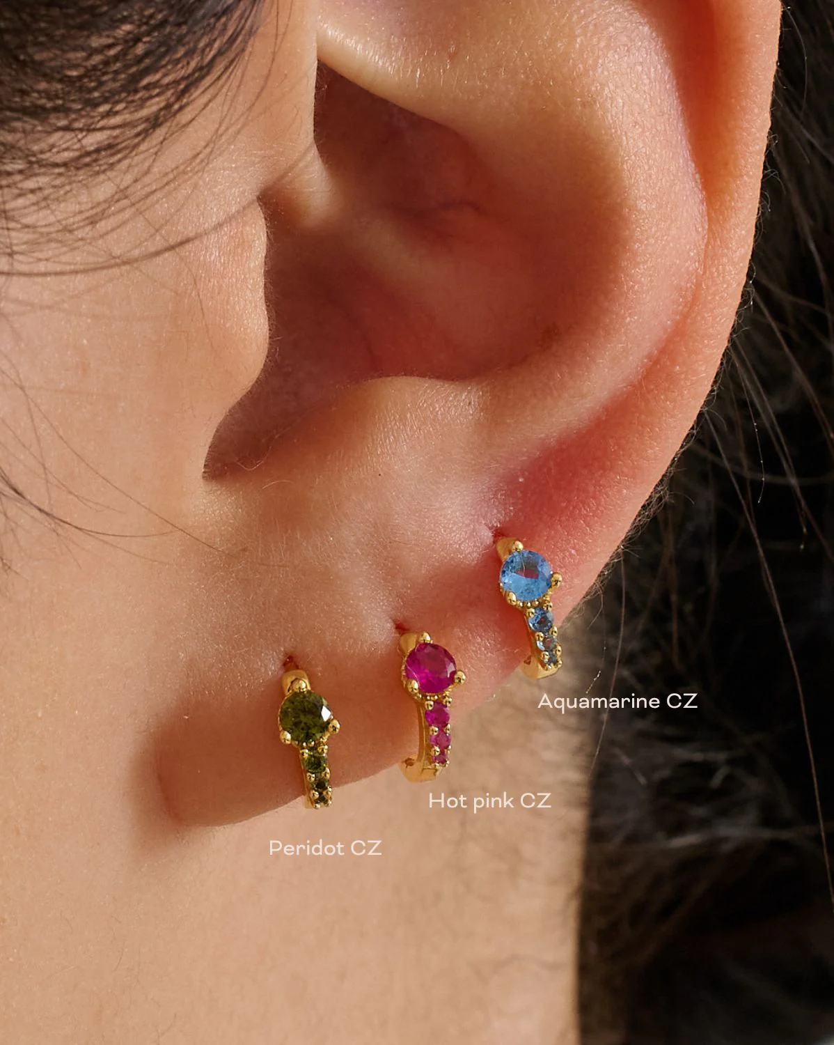Darcy Hoops - Peridot CZ - Image 2