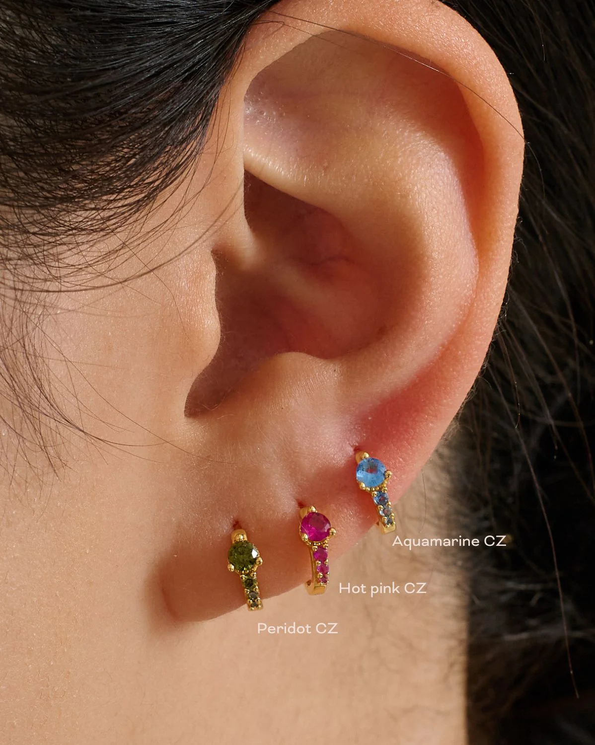 Darcy Hoops - Peridot CZ - Image 4