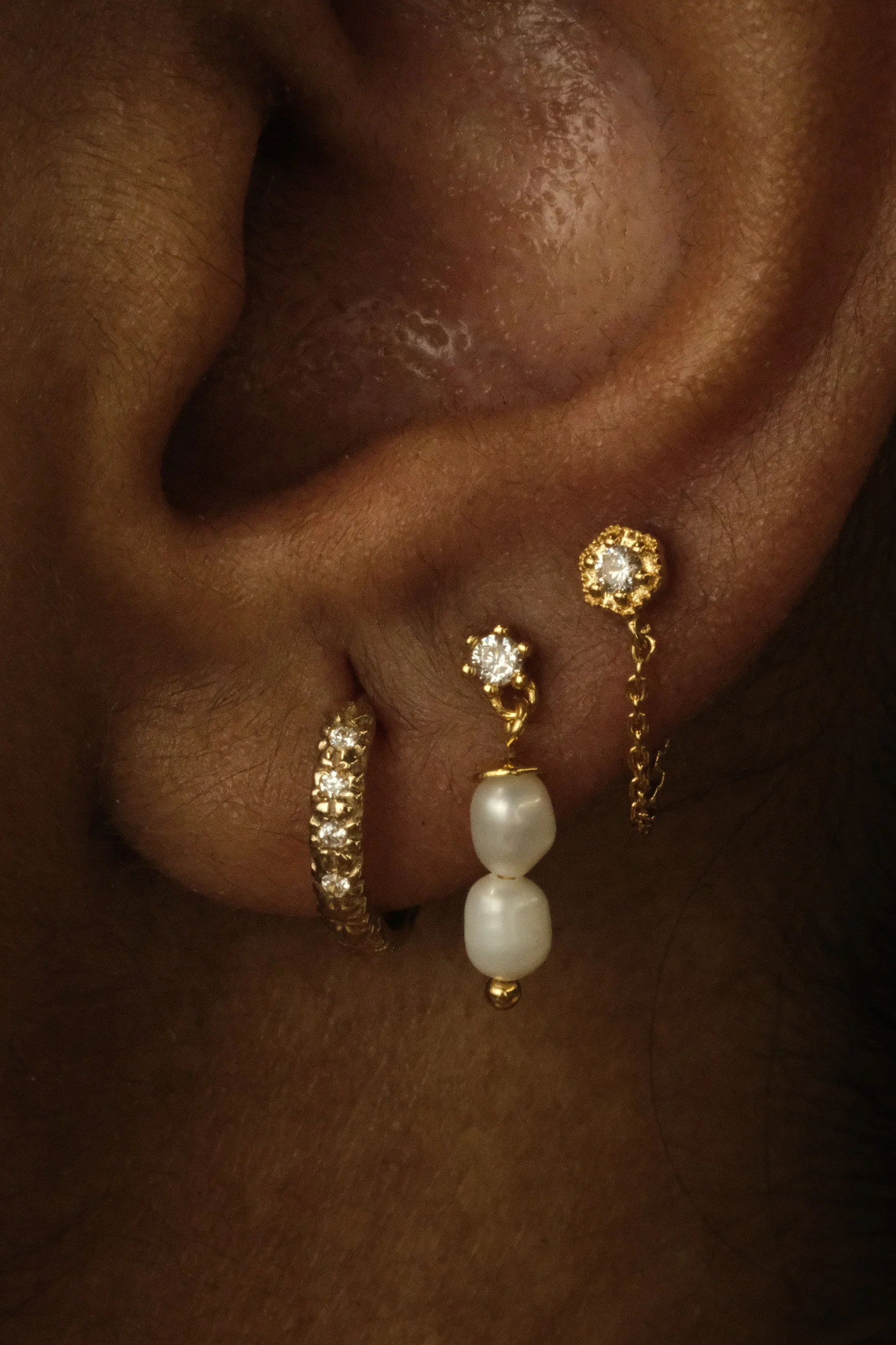 Double Mini Pearl Studs - Image 2