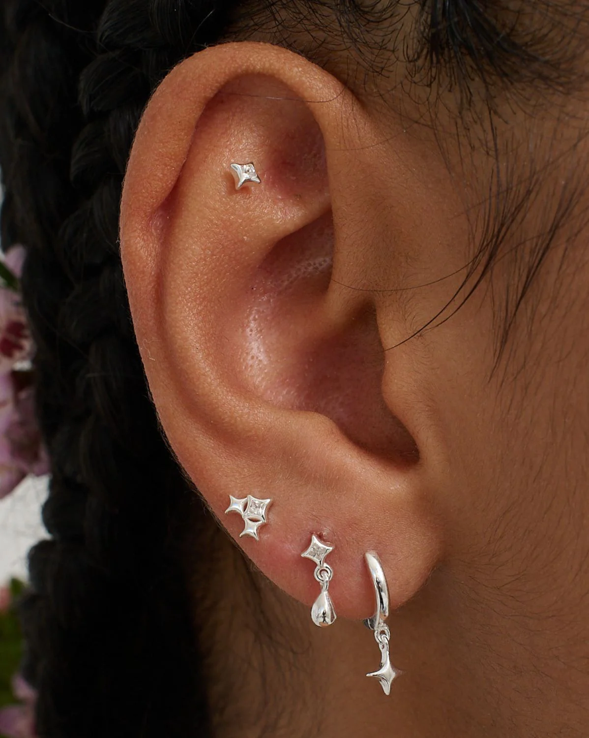 Edward Sparkle Earrings Set - Sterling Silver - Image 2