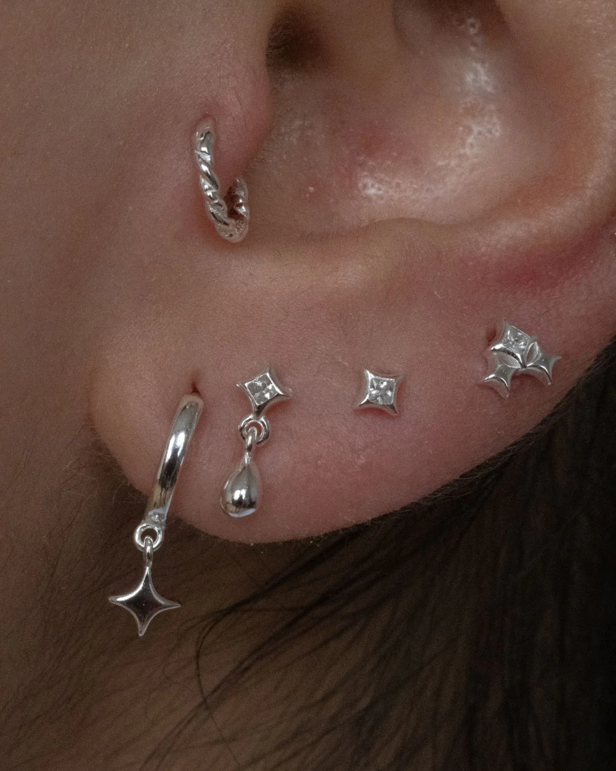 Edward Sparkle Earrings Set - Sterling Silver - Image 4