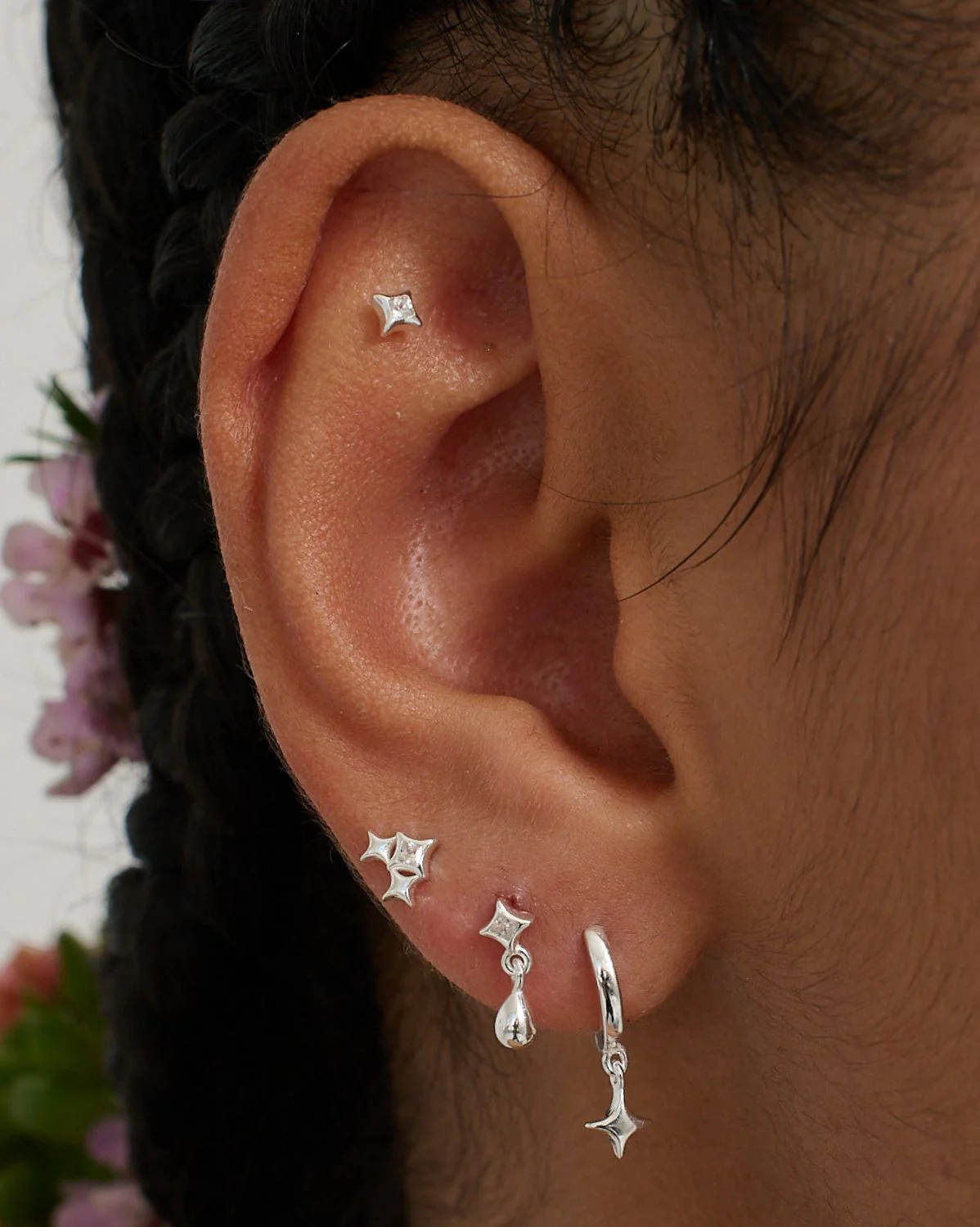 Edward Sparkle Earrings Set - Sterling Silver - Image 6