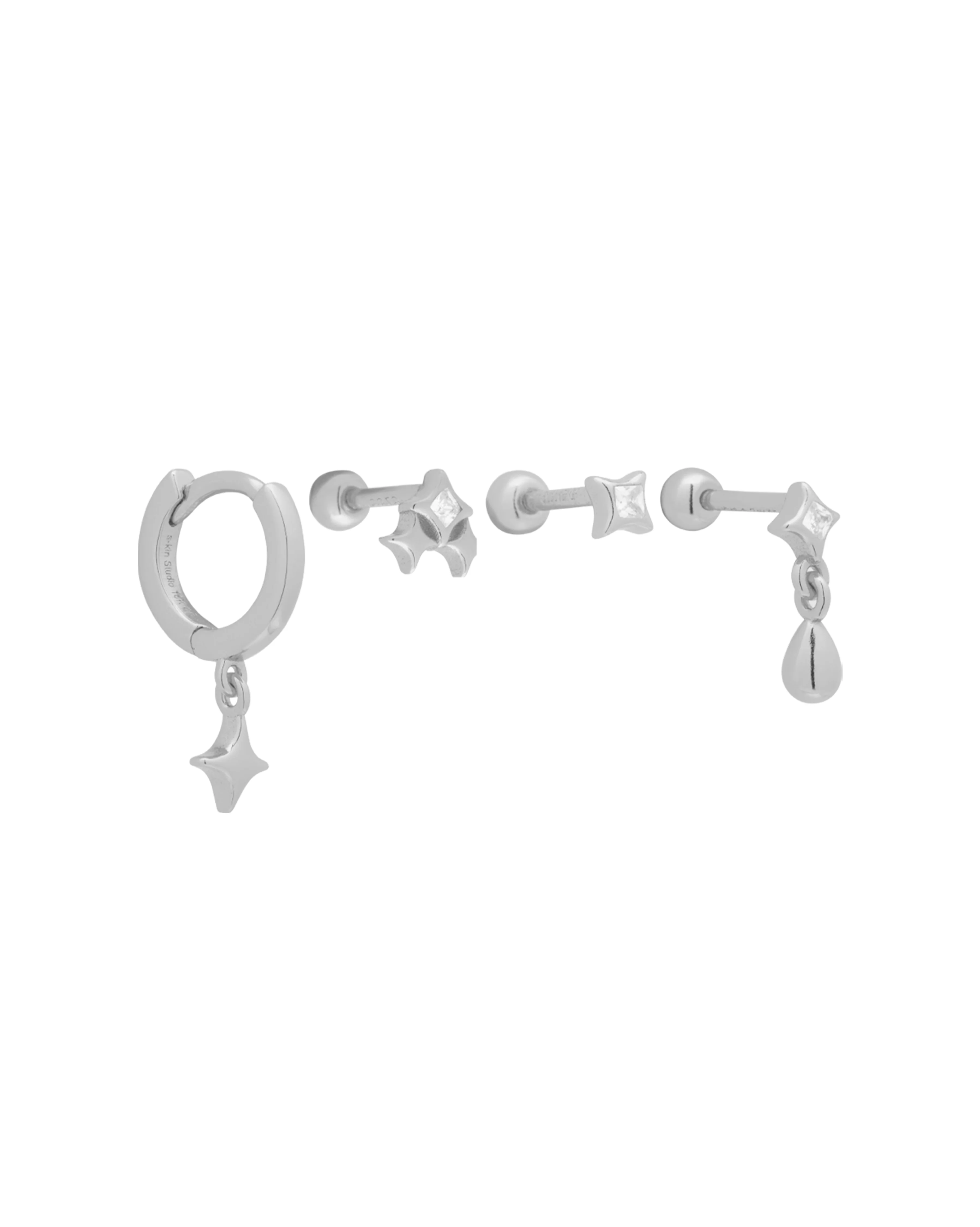 Edward Sparkle Earrings Set - Sterling Silver - Image 7