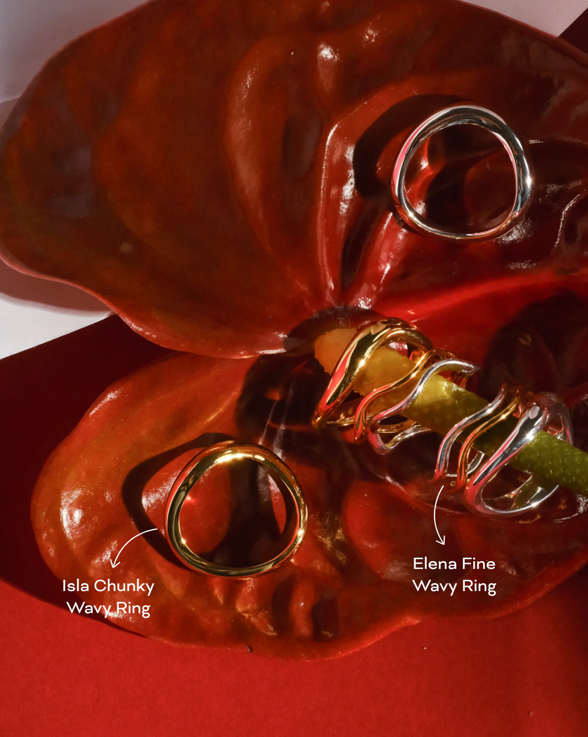 Elena Fine Wavy Ring - Image 3