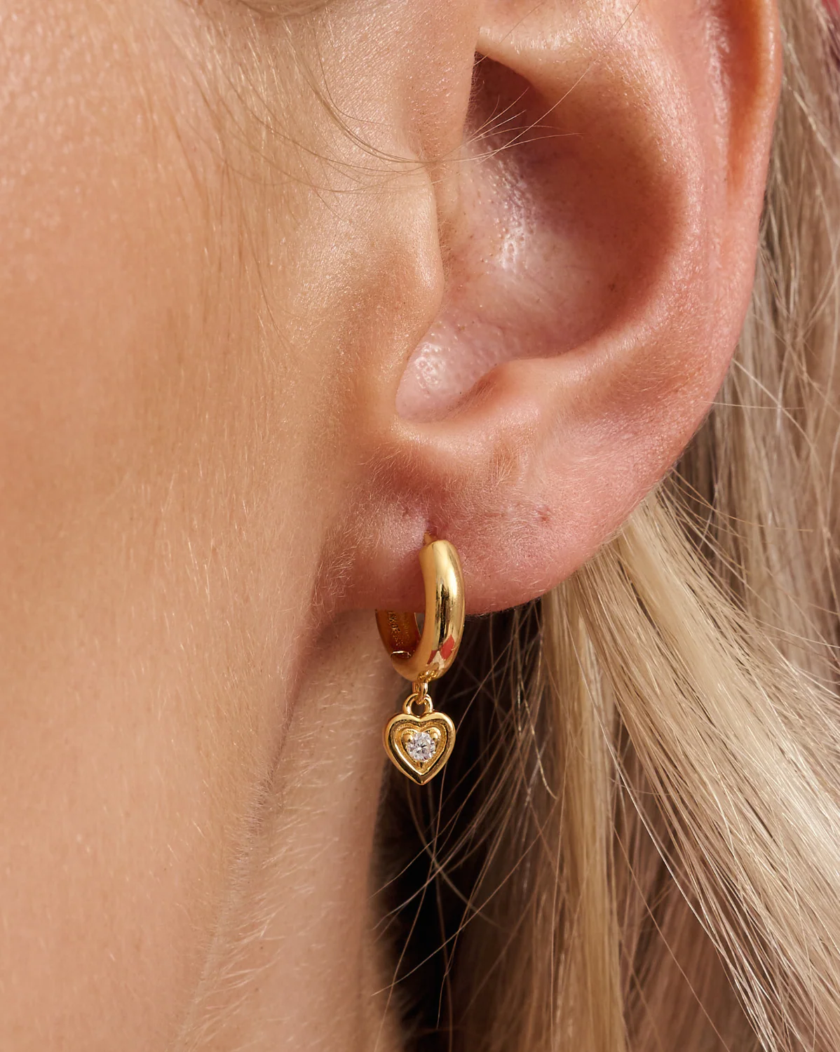 Ella Bold Heart Hoops - Image 2