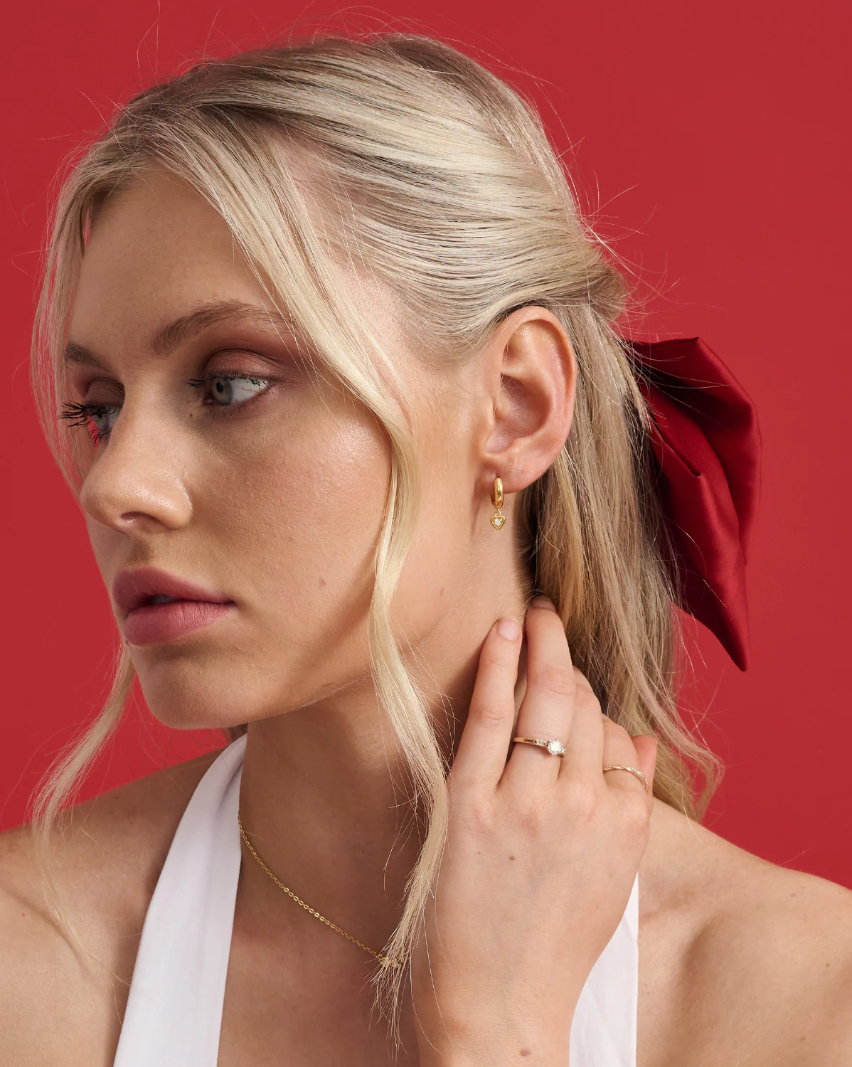 Ella Bold Heart Hoops - Image 4