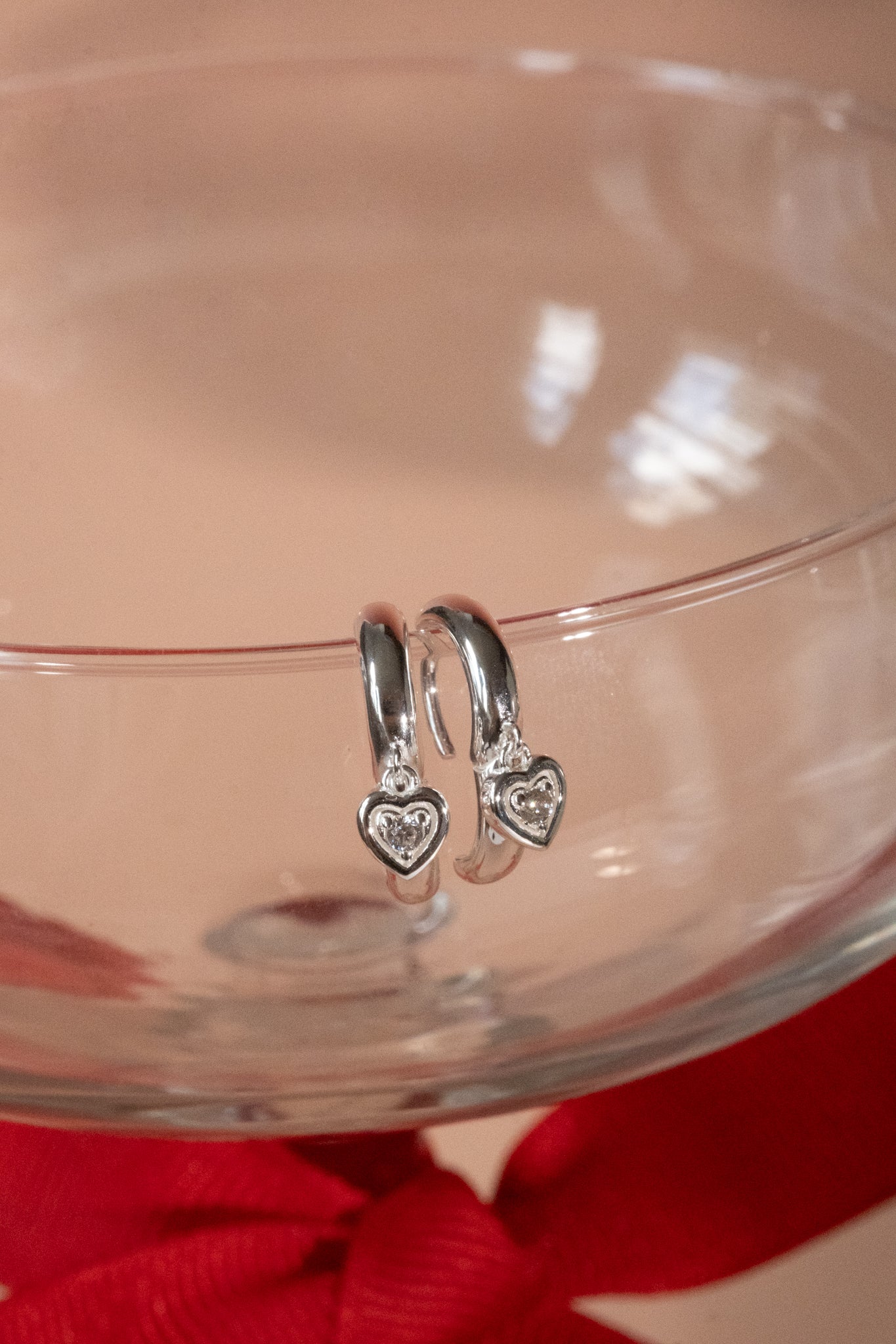 Ella Bold Heart Hoops - Sterling Silver - Image 3