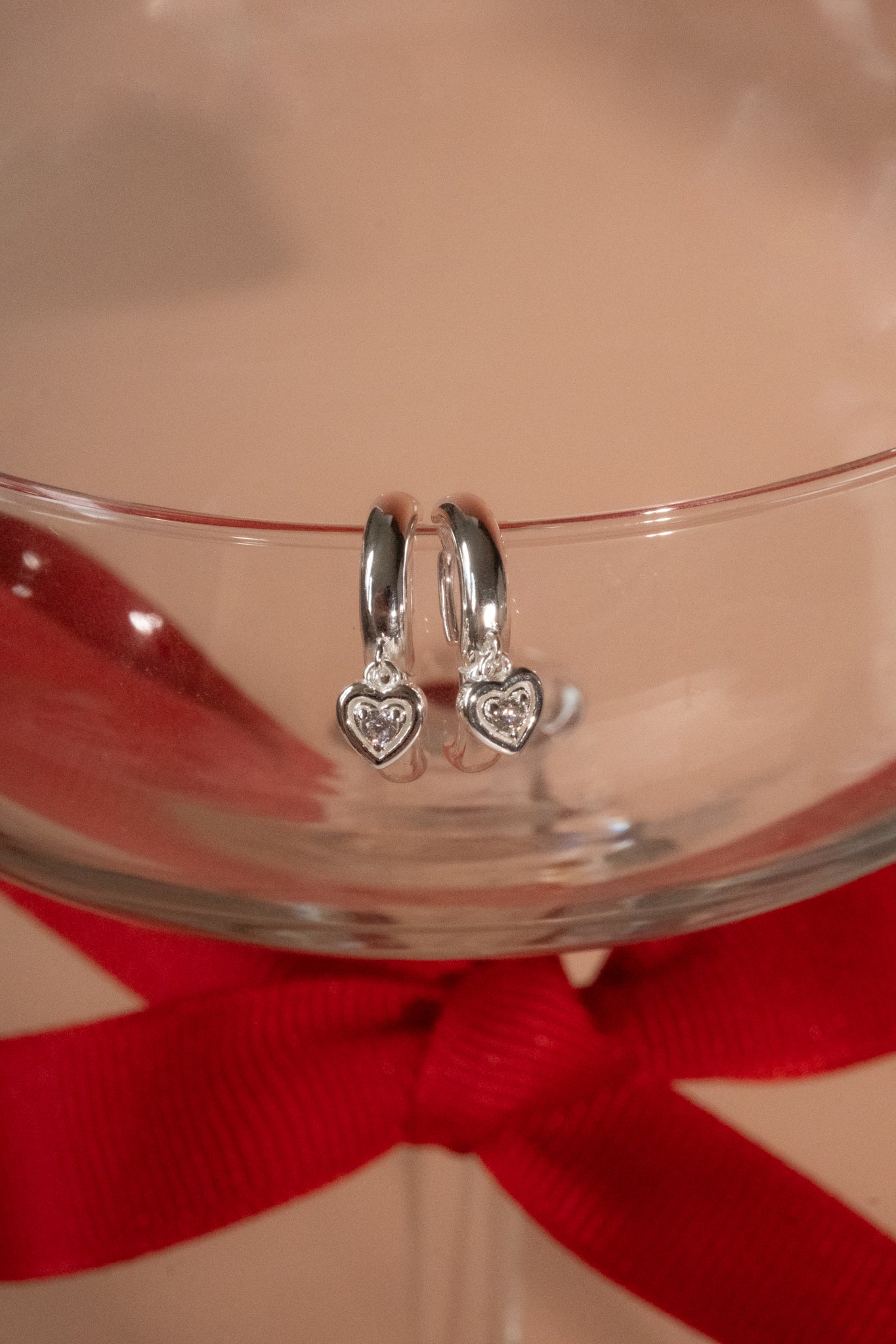 Ella Bold Heart Hoops - Sterling Silver - Image 4