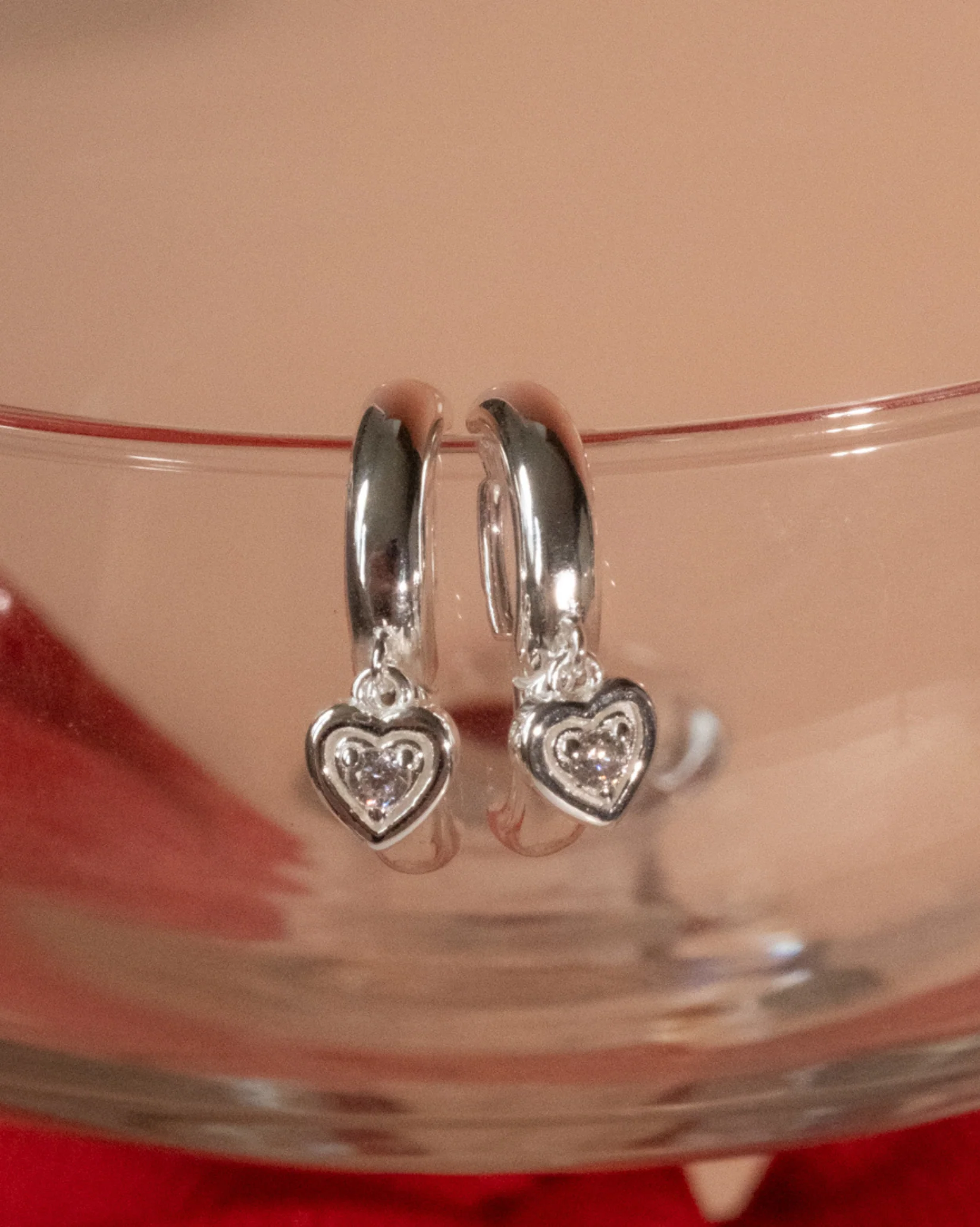 Ella Bold Heart Hoops - Sterling Silver - Image 6