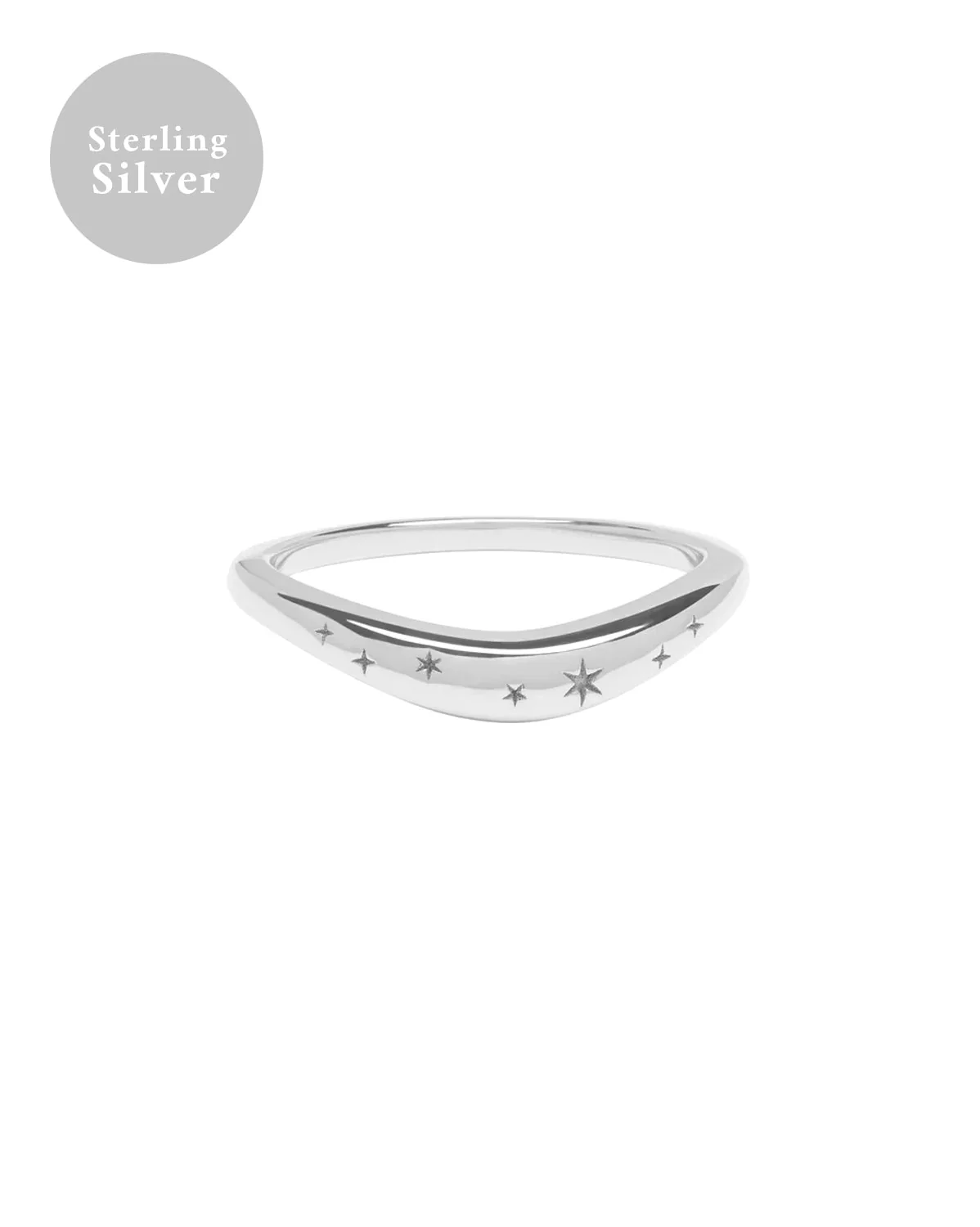 Evangeline Curved Ring - Sterling Silver