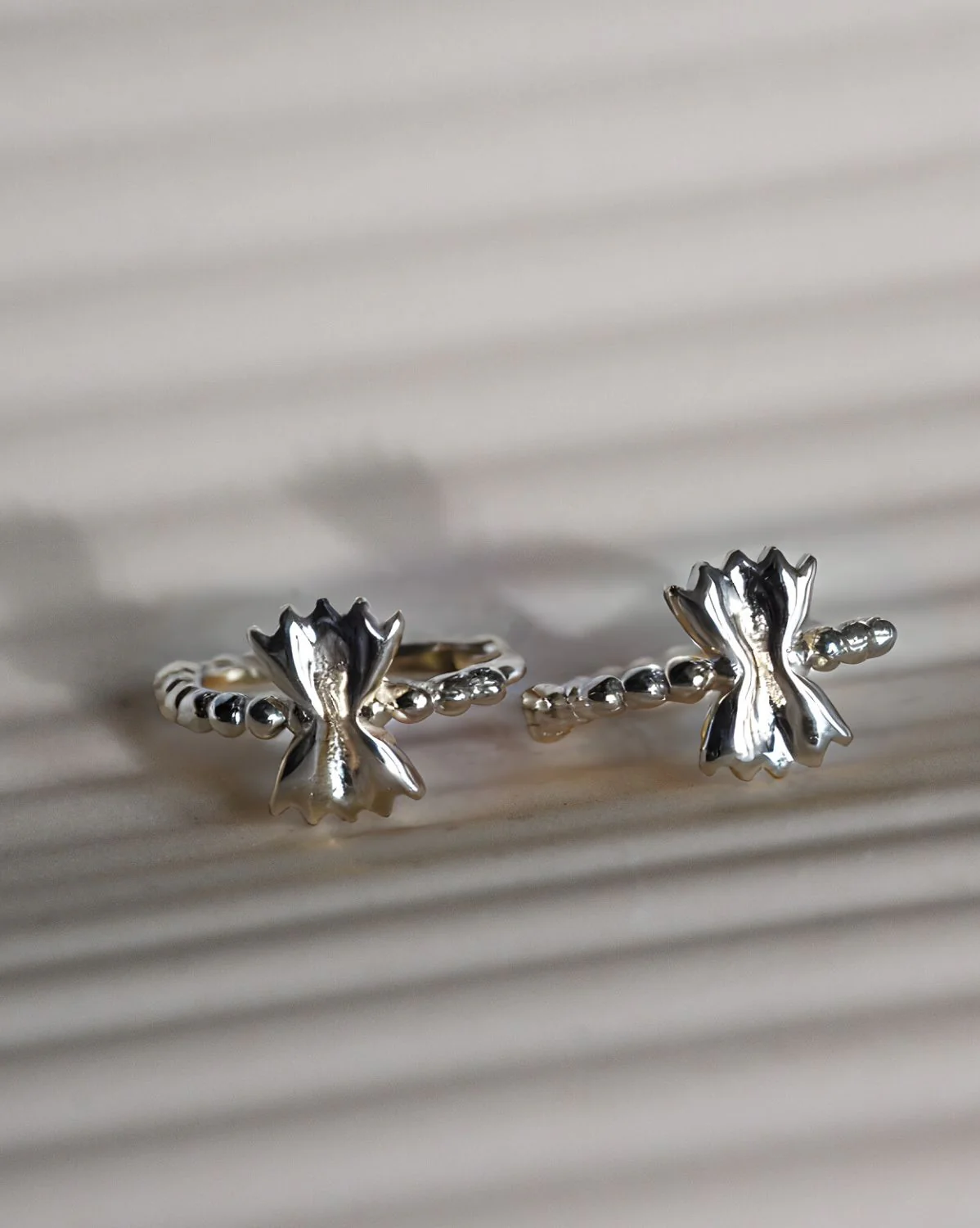 Farfalle Pasta Hoops - Sterling Silver - Image 3